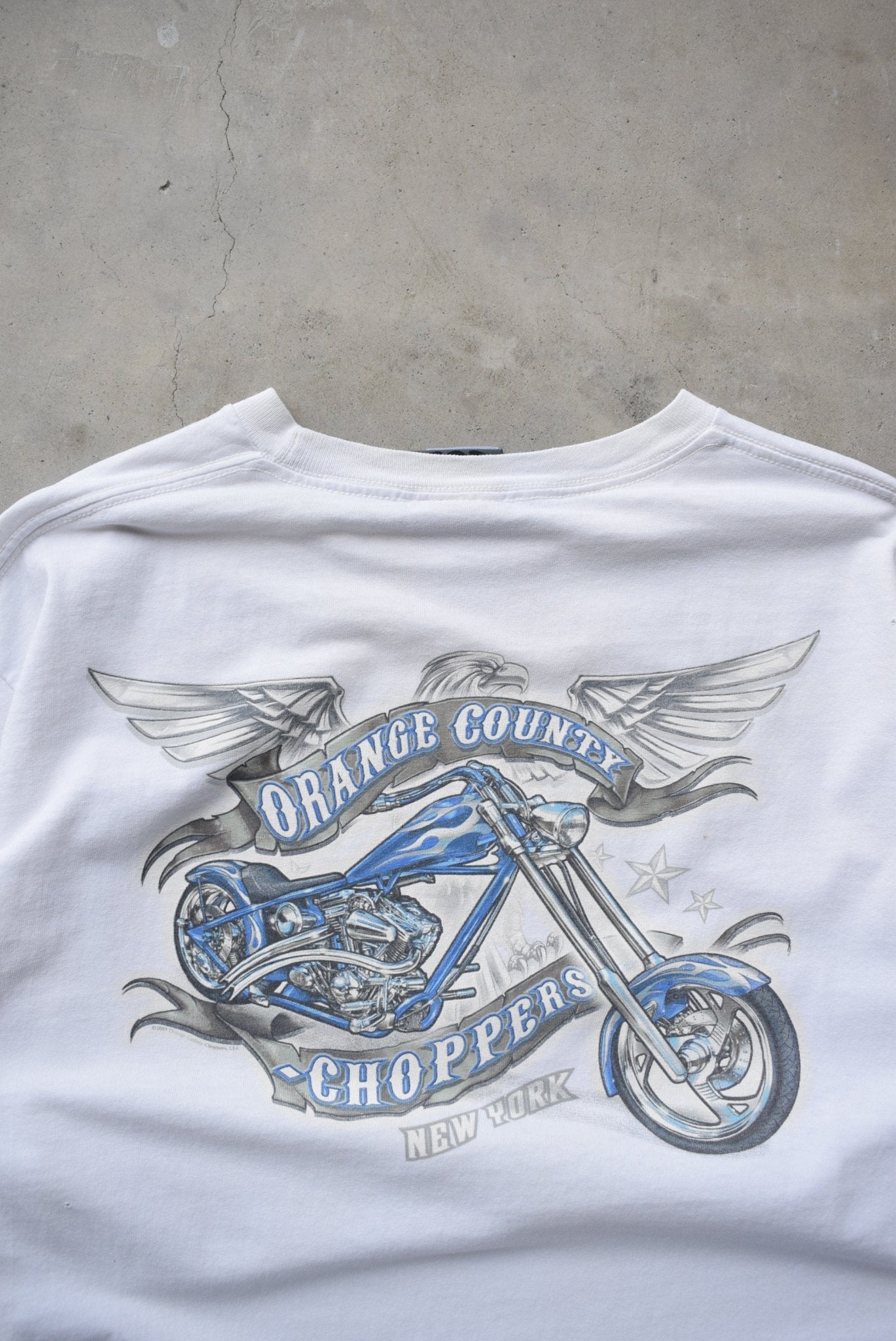 Orange County Choppers White Long Sleeve Graphic Tee — 2000s (M) - Retrospective Store