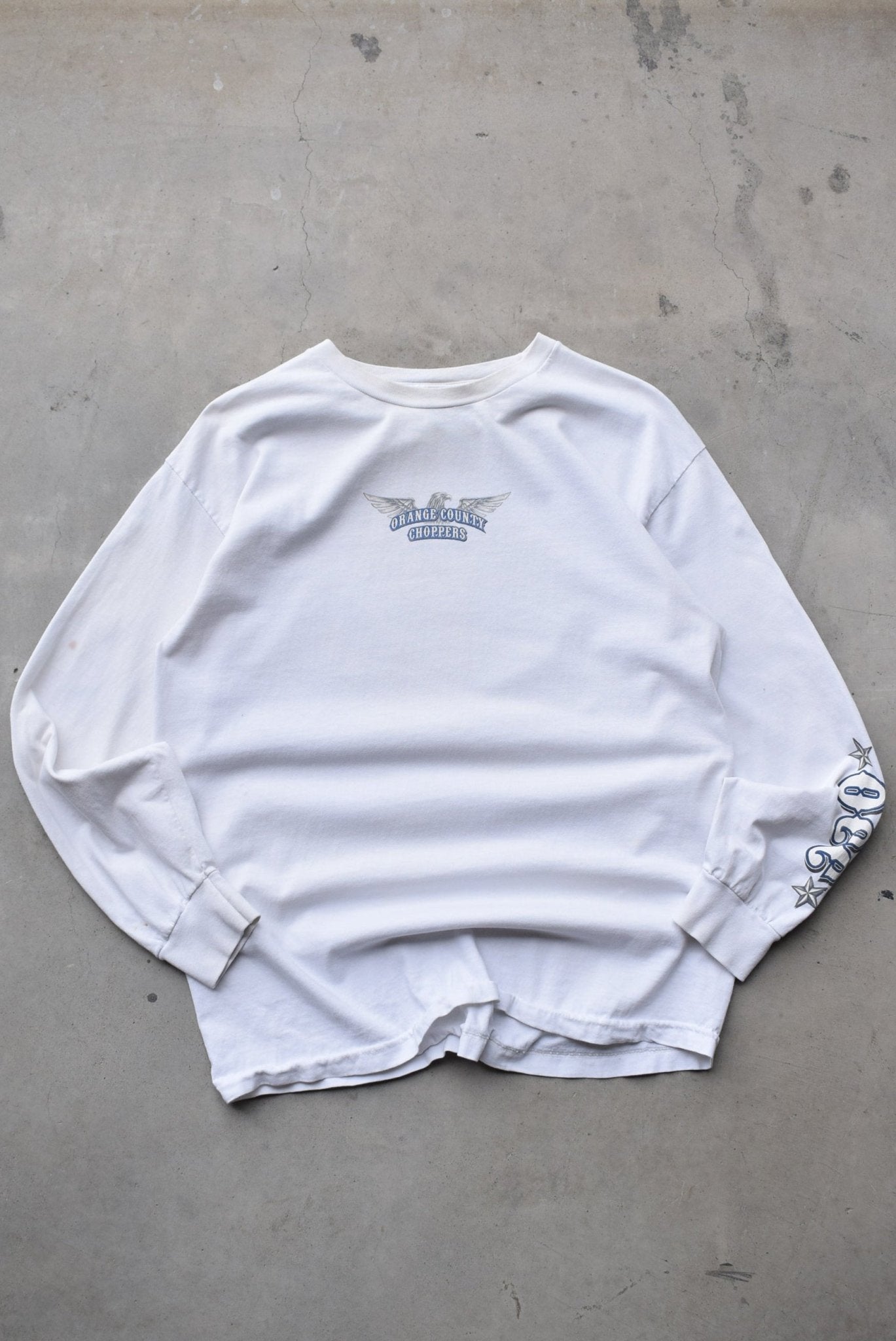 Orange County Choppers White Long Sleeve Graphic Tee — 2000s (M) - Retrospective Store
