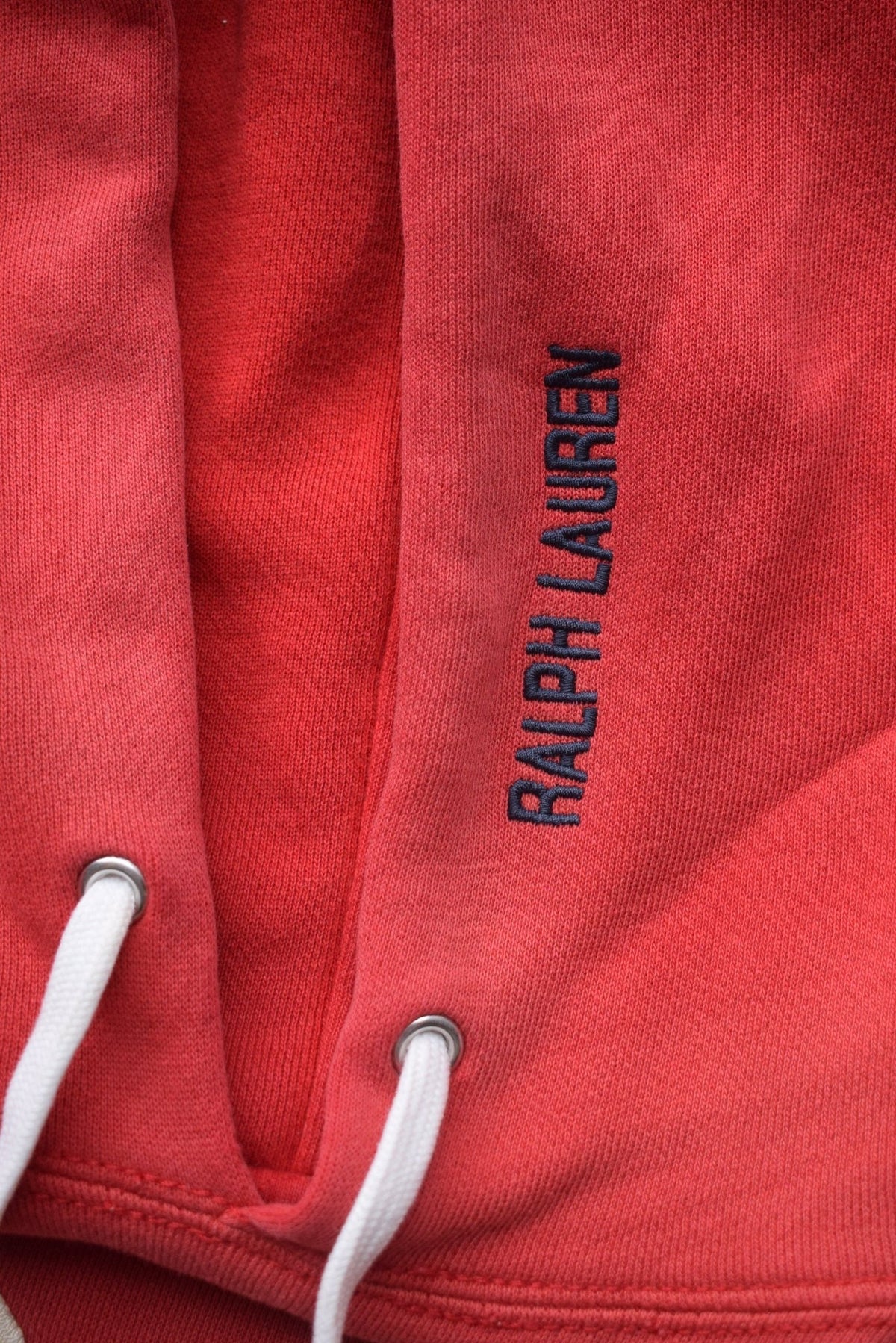 Polo Jeans Ralph Lauren Red Embroidered Spellout Hoodie — 2000s (S) - Retrospective Store