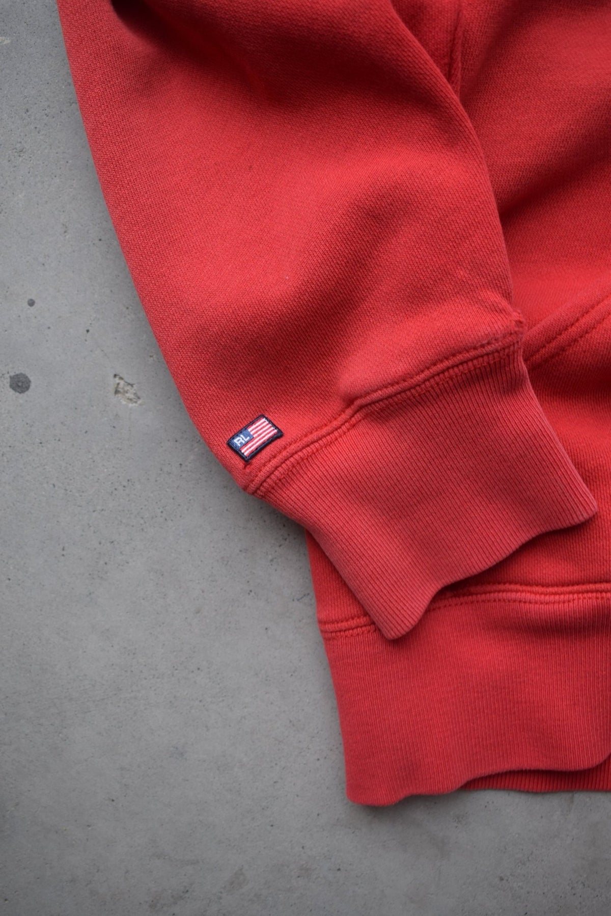 Polo Jeans Ralph Lauren Red Embroidered Spellout Hoodie — 2000s (S) - Retrospective Store