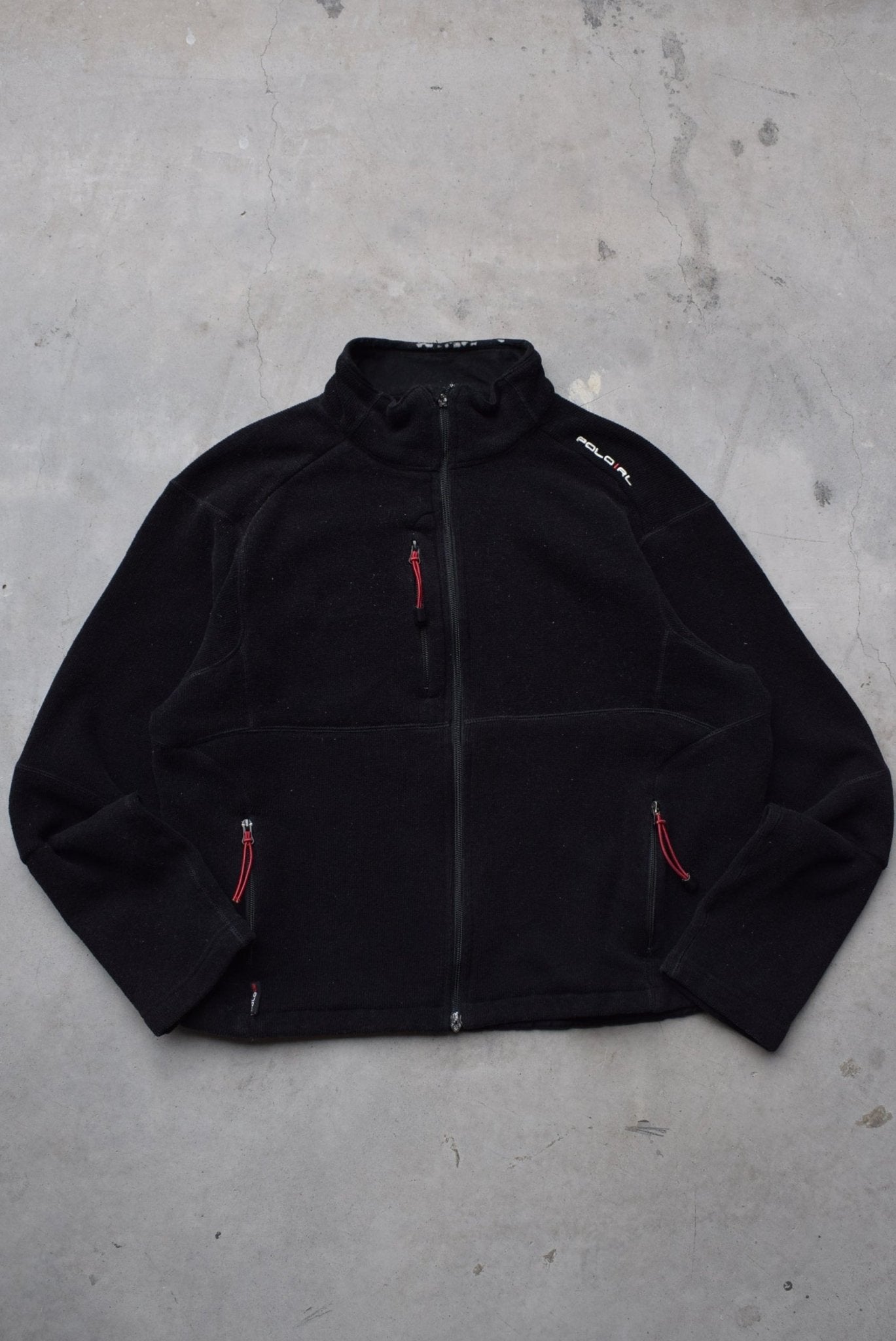 Polo Ralph Lauren Black Embroidered Jacket — 1990s (M) - Retrospective Store