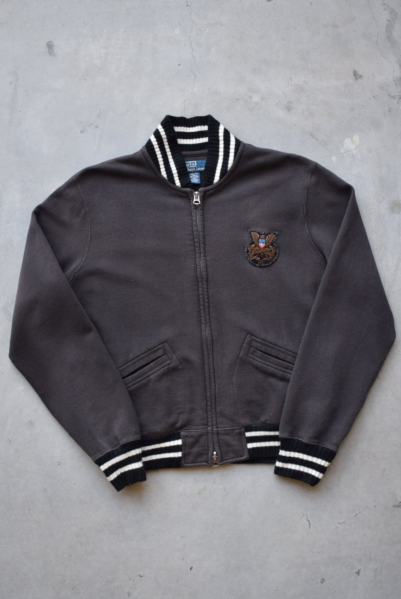 Polo Ralph Lauren Black Embroidered Jacket — 1990s (M) - Retrospective Store