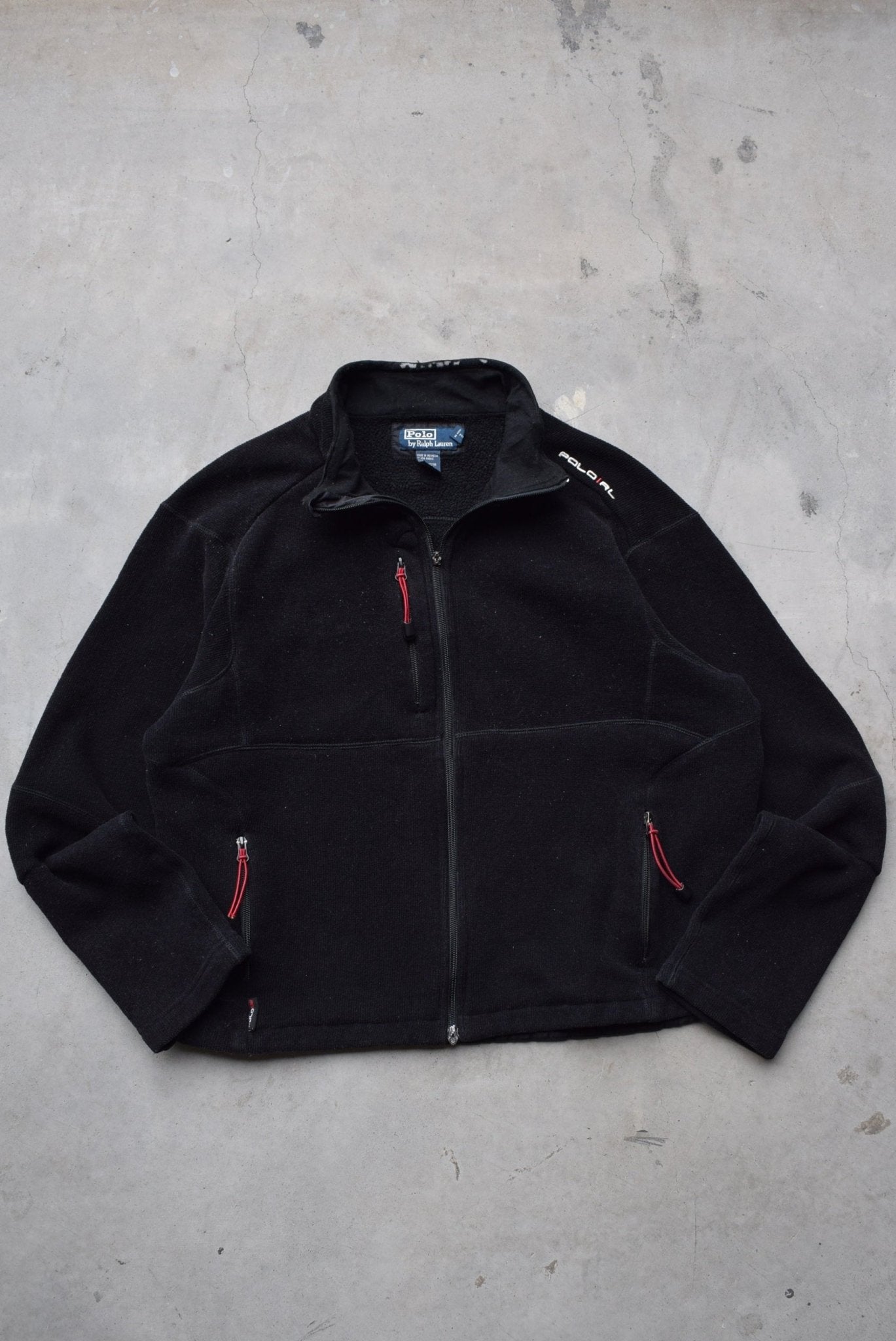 Polo Ralph Lauren Black Embroidered Jacket — 1990s (M) - Retrospective Store