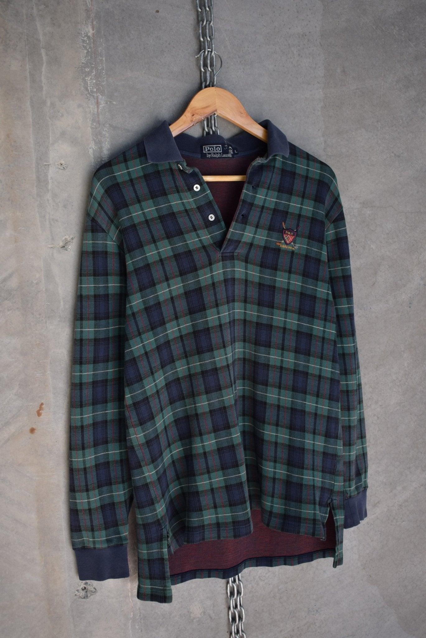 Polo Ralph Lauren Classic Logo Embroidered Rugby Polo — 1990s (M/L) - Retrospective Store