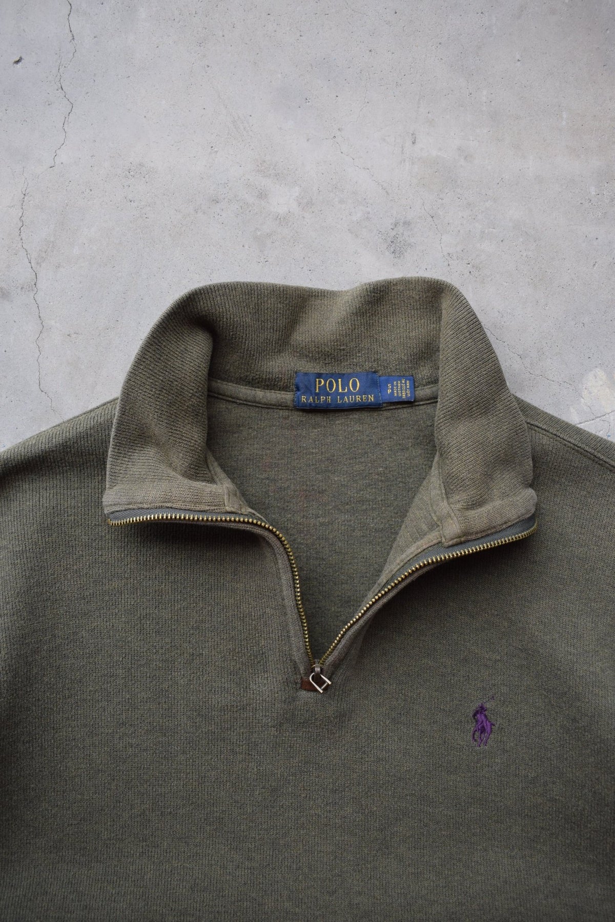 Polo Ralph Lauren Green Embroidered Logo Quarter Zip — 2000s (S/M) - Retrospective Store