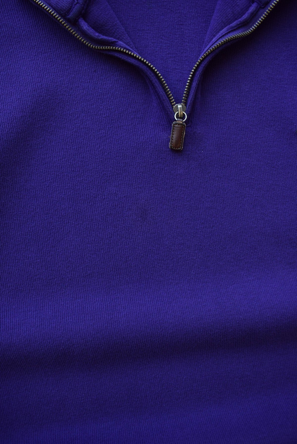 Polo Ralph Lauren Purple Embroidered Logo Quarter Zip — 1990s (L/XL) - Retrospective Store