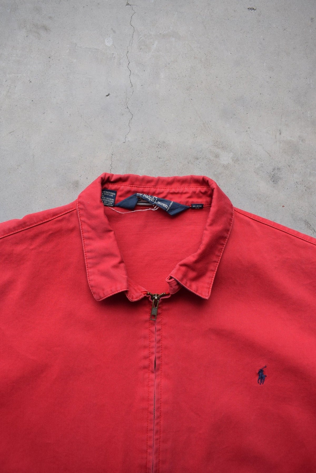 Polo Ralph Lauren Red Embroidered Logo Harrington Jacket — 1990s (XL) - Retrospective Store