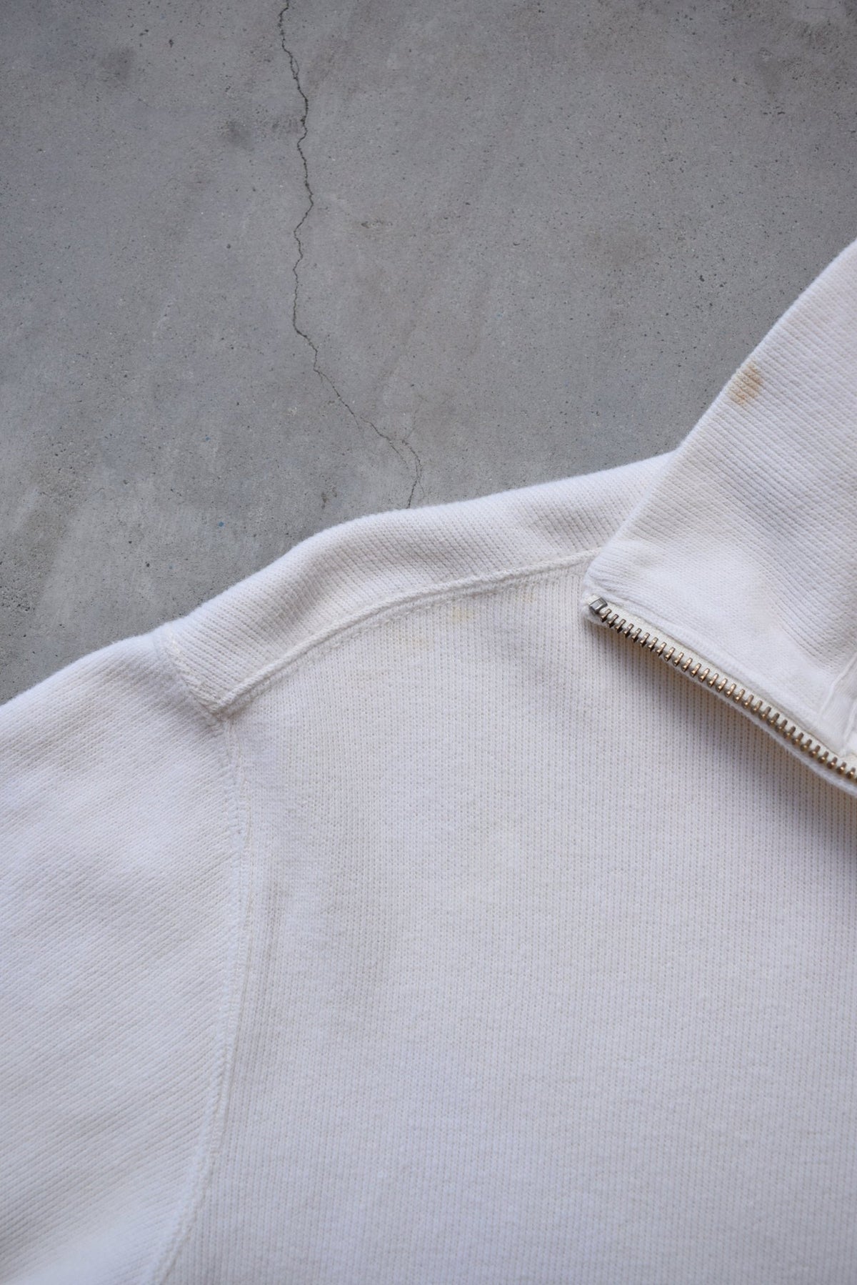 Polo Ralph Lauren White Embroidered Logo Quarter Zip — 2000s (M) - Retrospective Store