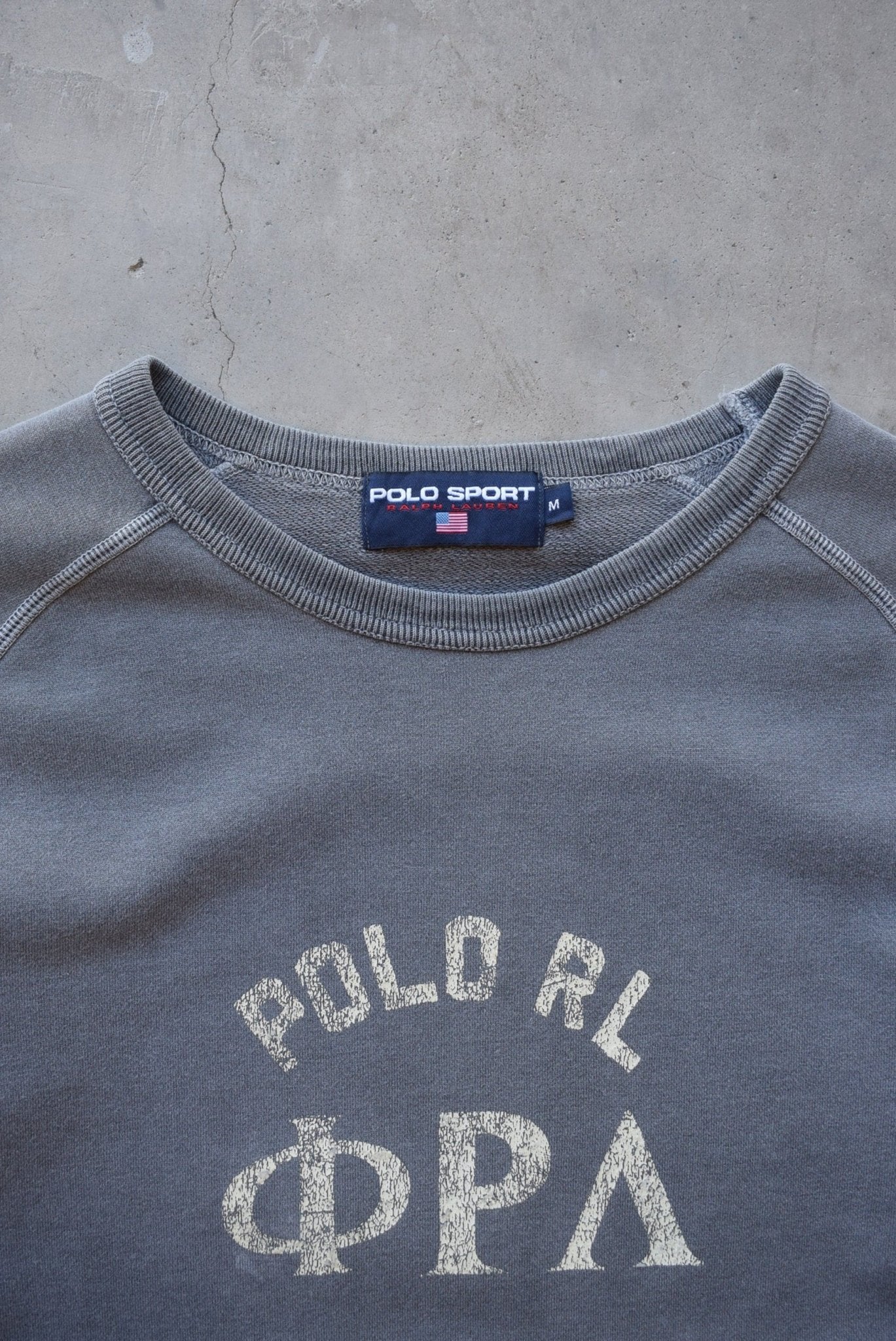 Polo Sport Ralph Lauren Grey Spellout 3/4 Sleeve Crewneck — 2000s (S/M) - Retrospective Store