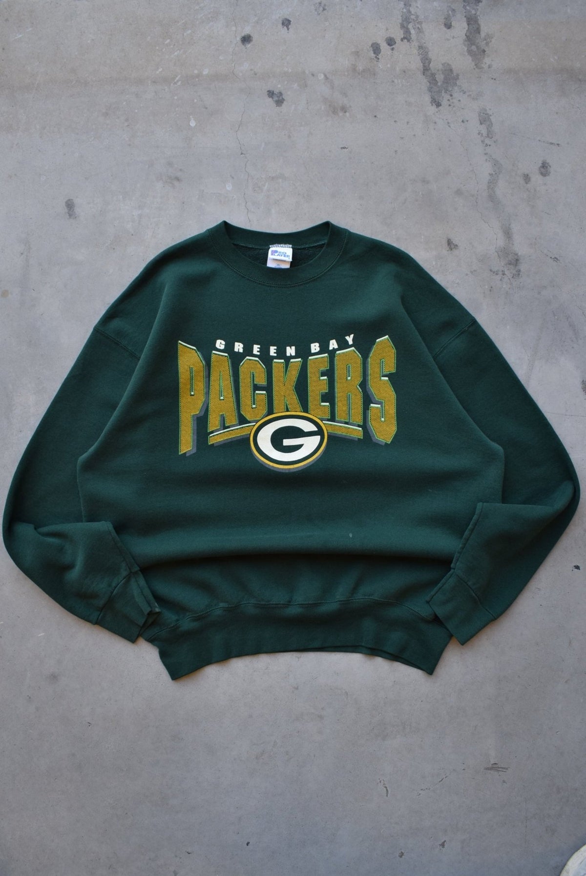 Pro-Player x NFL Green Bay Packers Green Graphic Crewneck — 1990s (XXL) - Retrospective Store
