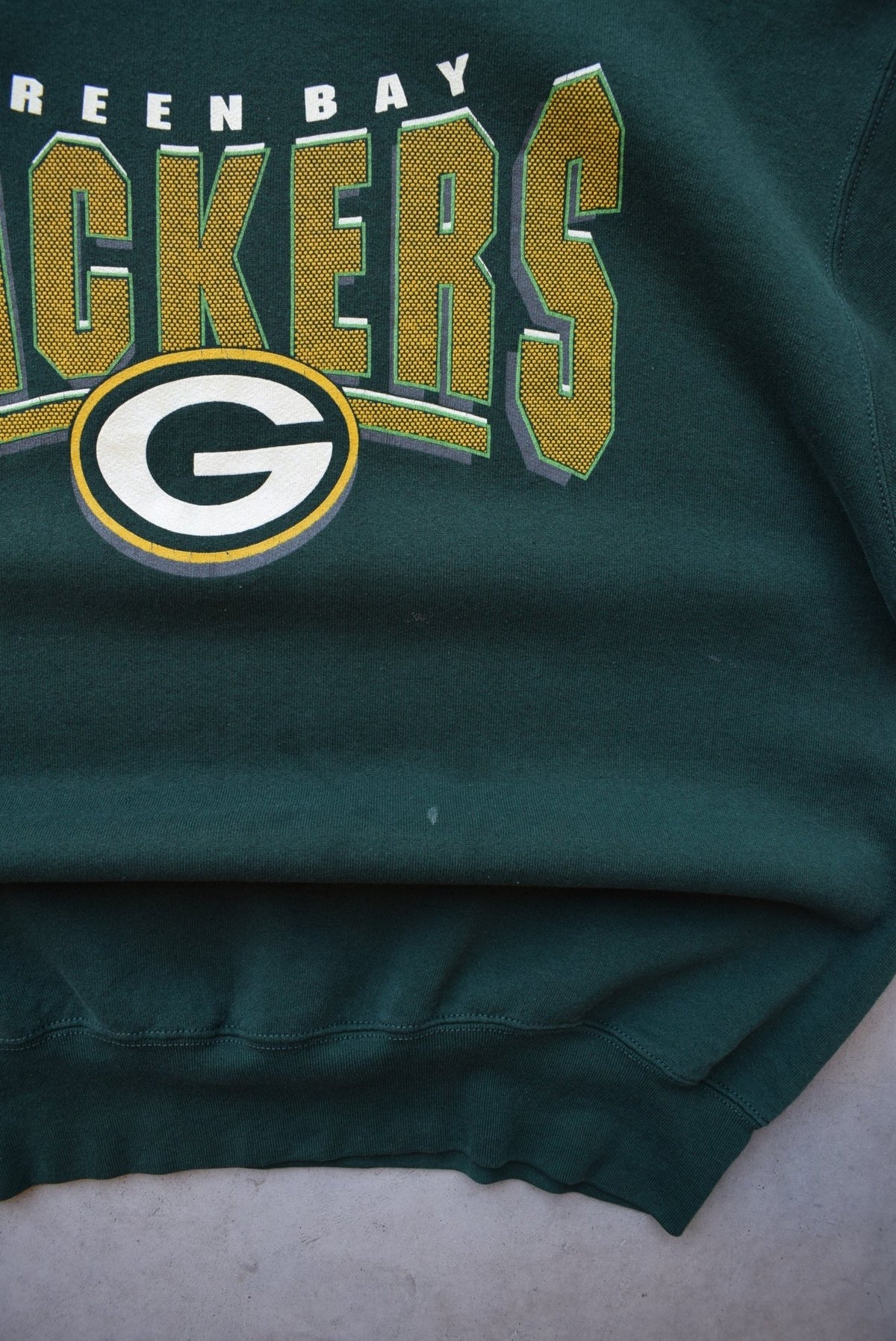 Pro-Player x NFL Green Bay Packers Green Graphic Crewneck — 1990s (XXL) - Retrospective Store
