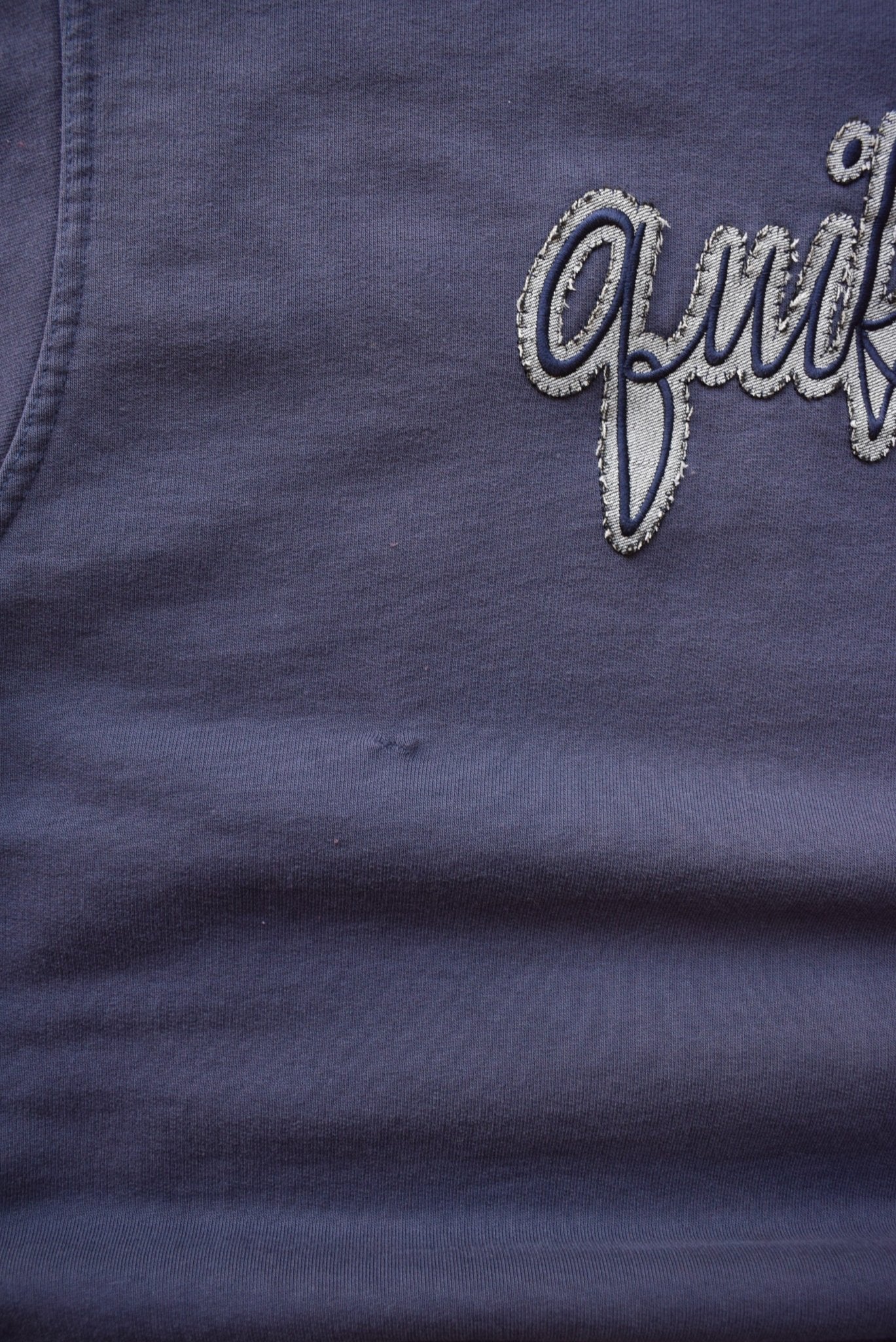 Quiksilver Navy Embroidered Spellout Crewneck — 1990s (L) - Retrospective Store