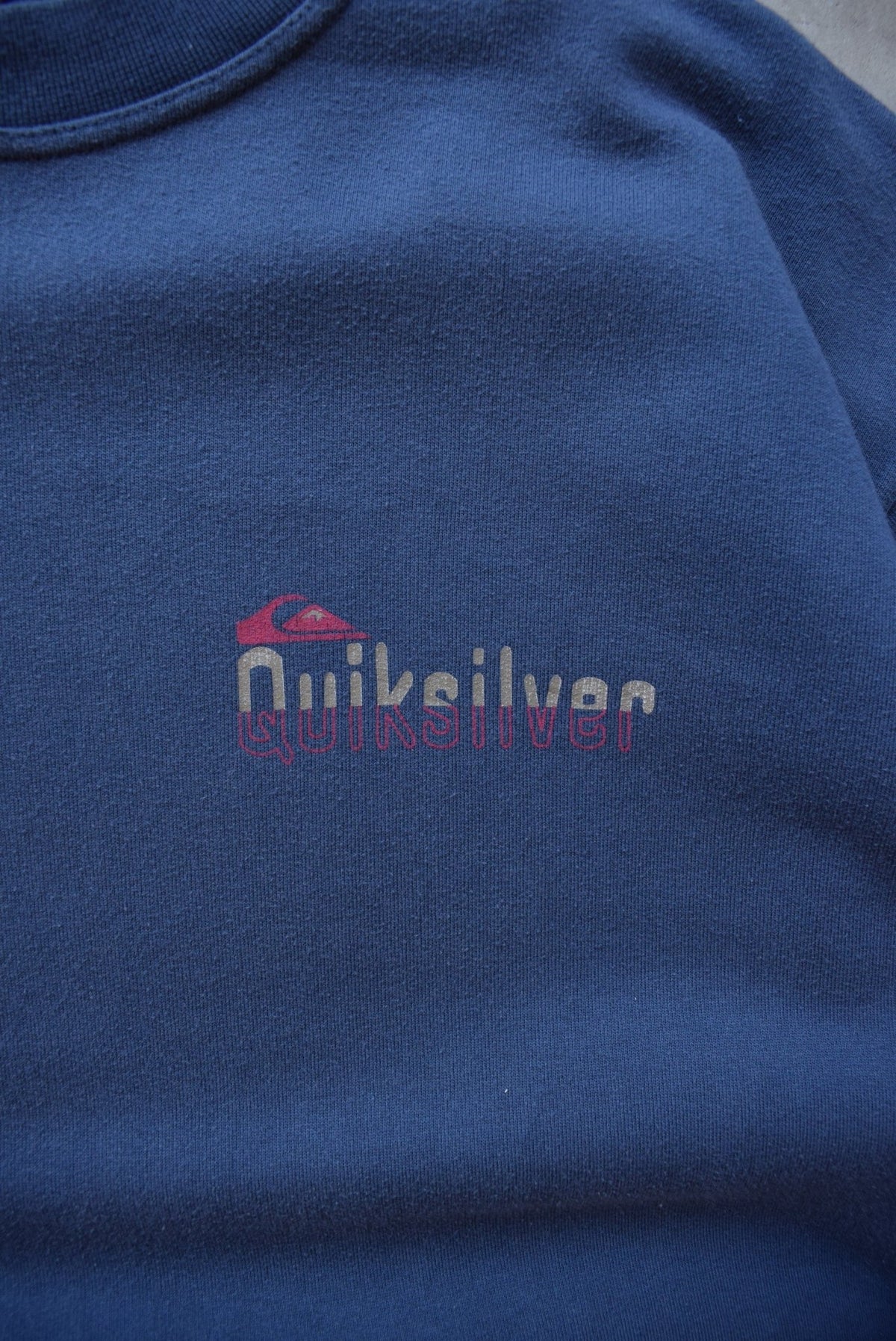 Quiksilver Navy Spellout Crewneck — 1990s (L) - Retrospective Store