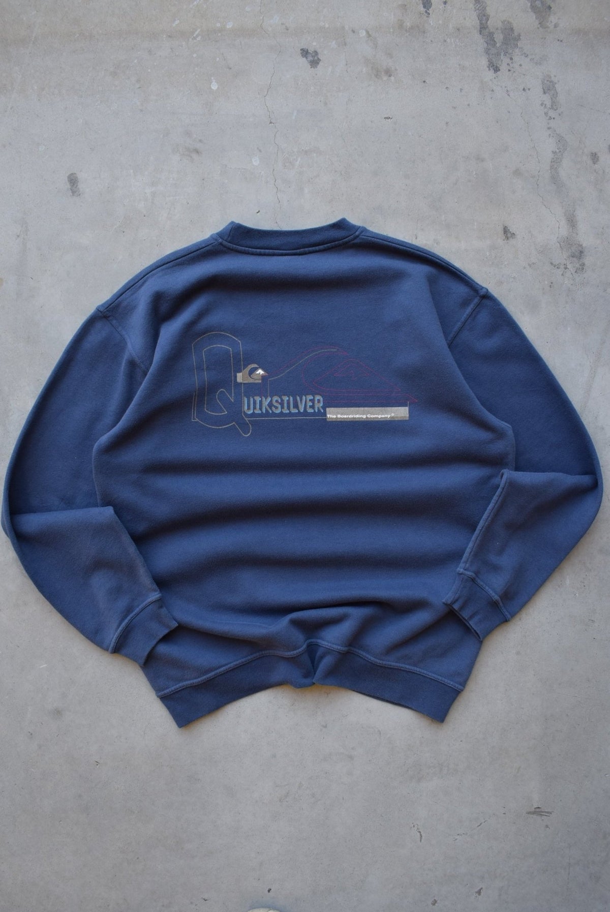 Quiksilver Navy Spellout Crewneck — 1990s (L) - Retrospective Store