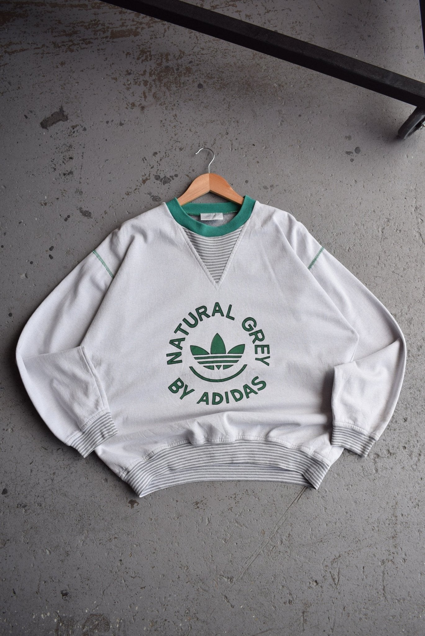 *Rare* Vintage 80s Adidas 'Natural Grey' Crewneck (L) - Retrospective Store