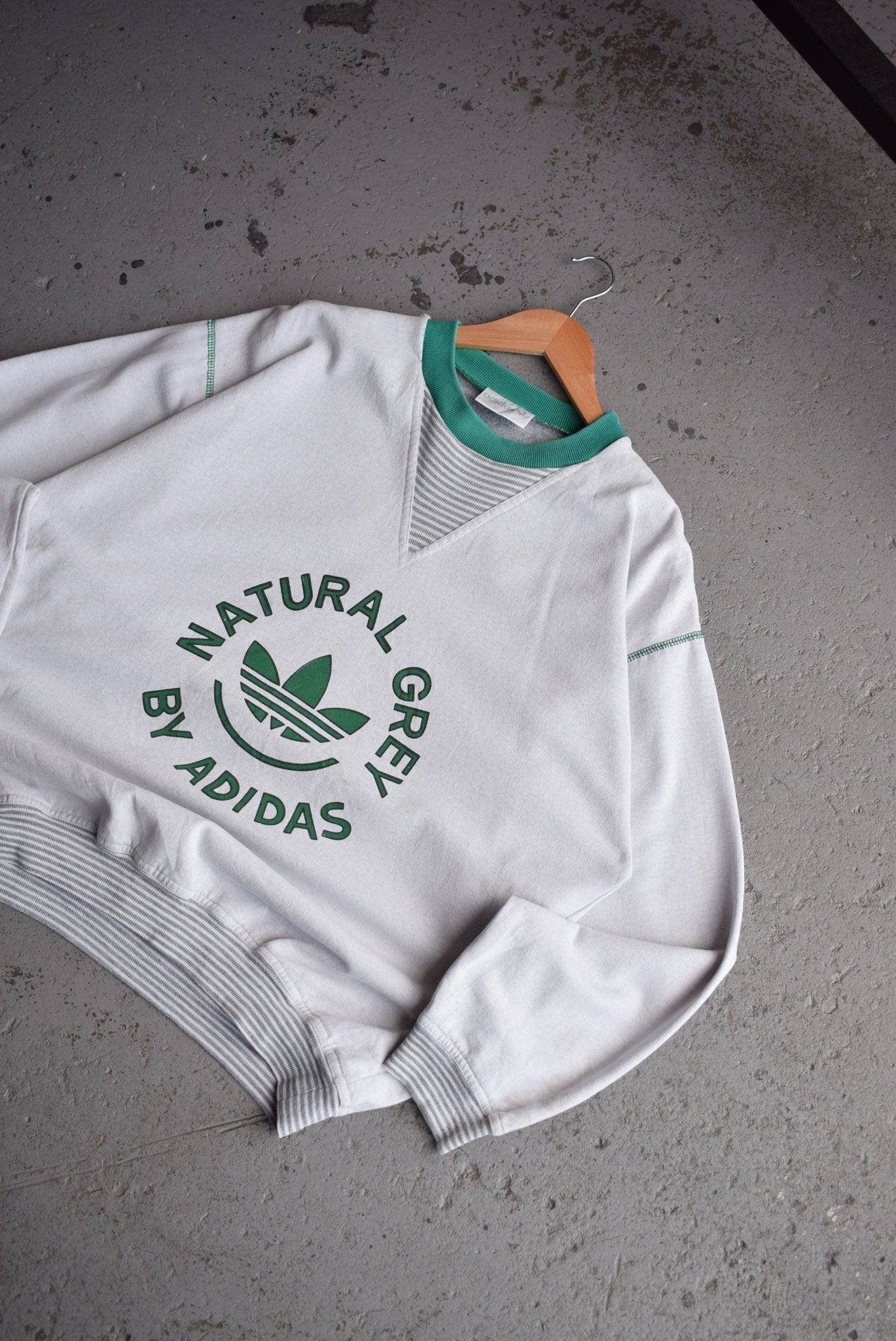 *Rare* Vintage 80s Adidas 'Natural Grey' Crewneck (L) - Retrospective Store