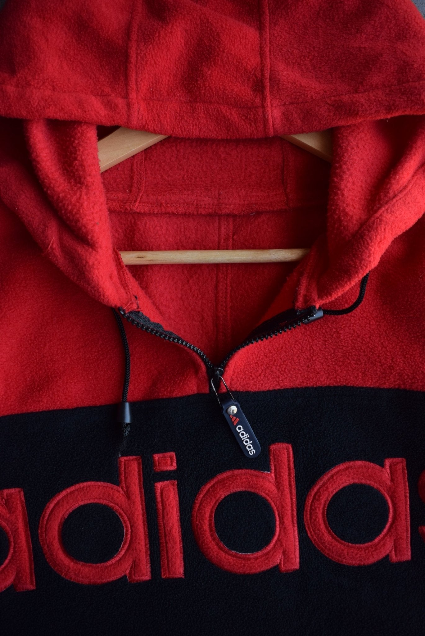 *Rare* Vintage 90s Adidas Embroidered Spellout 1/4 Zip Fleece (XL) - Retrospective Store