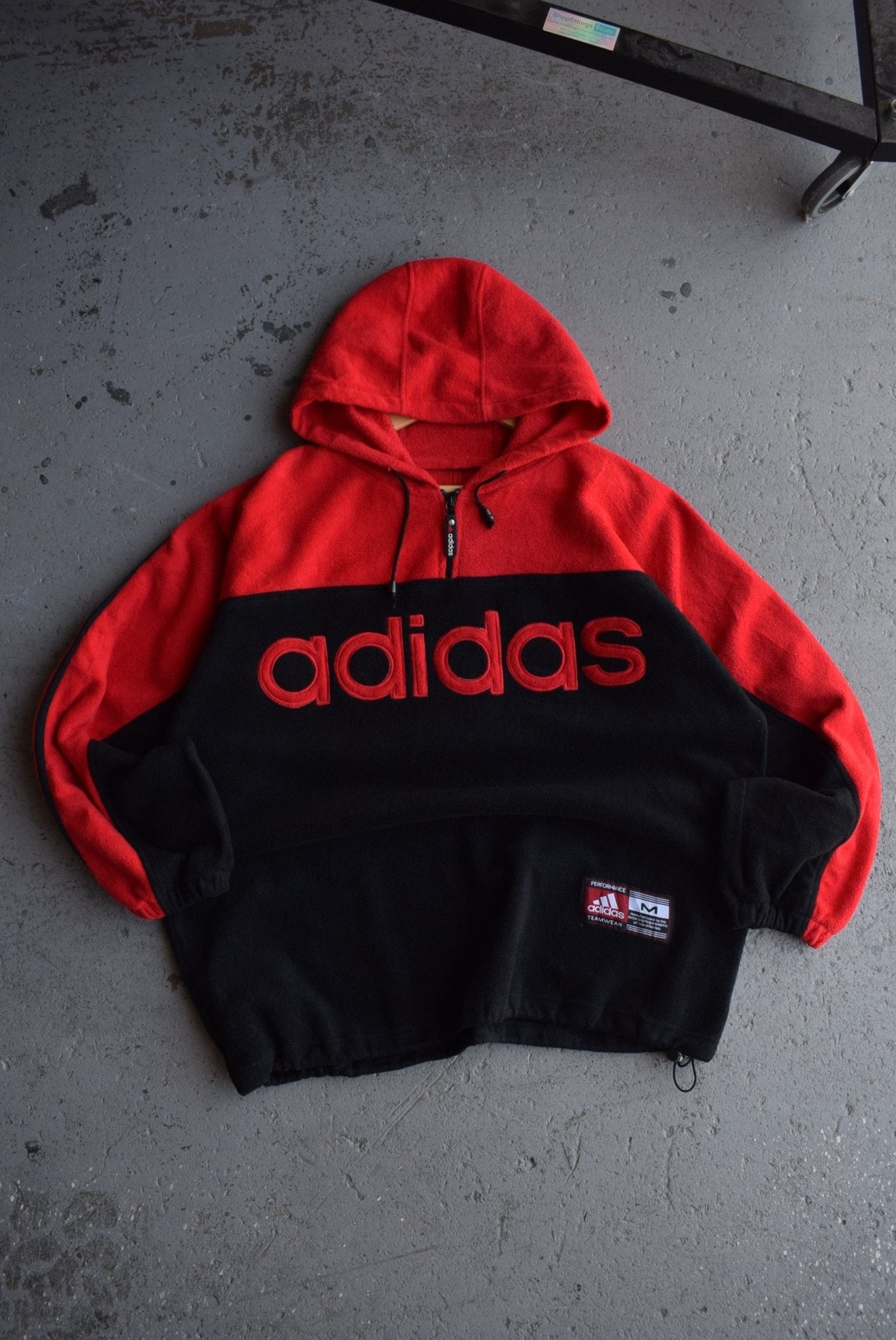 *Rare* Vintage 90s Adidas Embroidered Spellout 1/4 Zip Fleece (XL) - Retrospective Store