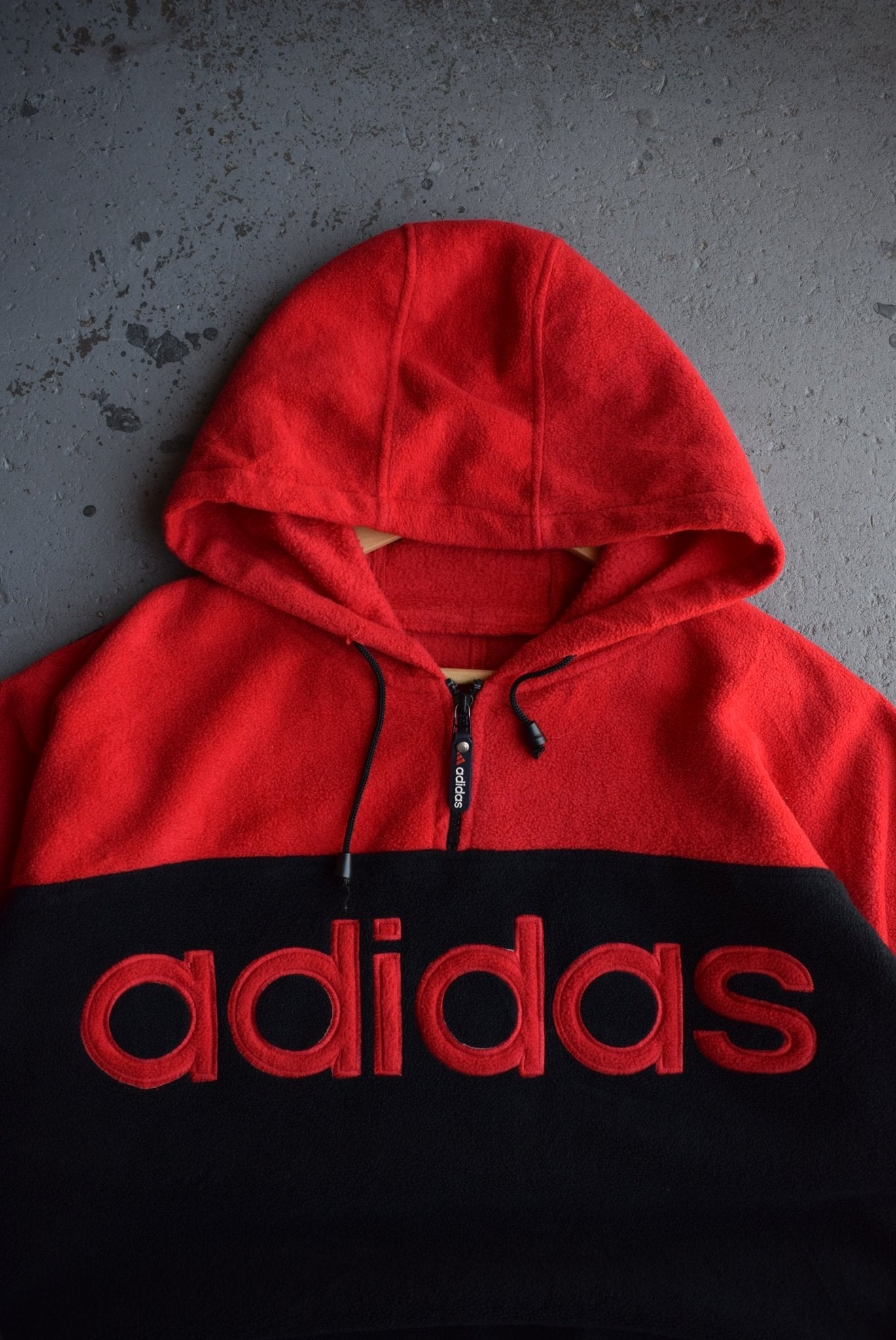 *Rare* Vintage 90s Adidas Embroidered Spellout 1/4 Zip Fleece (XL) - Retrospective Store