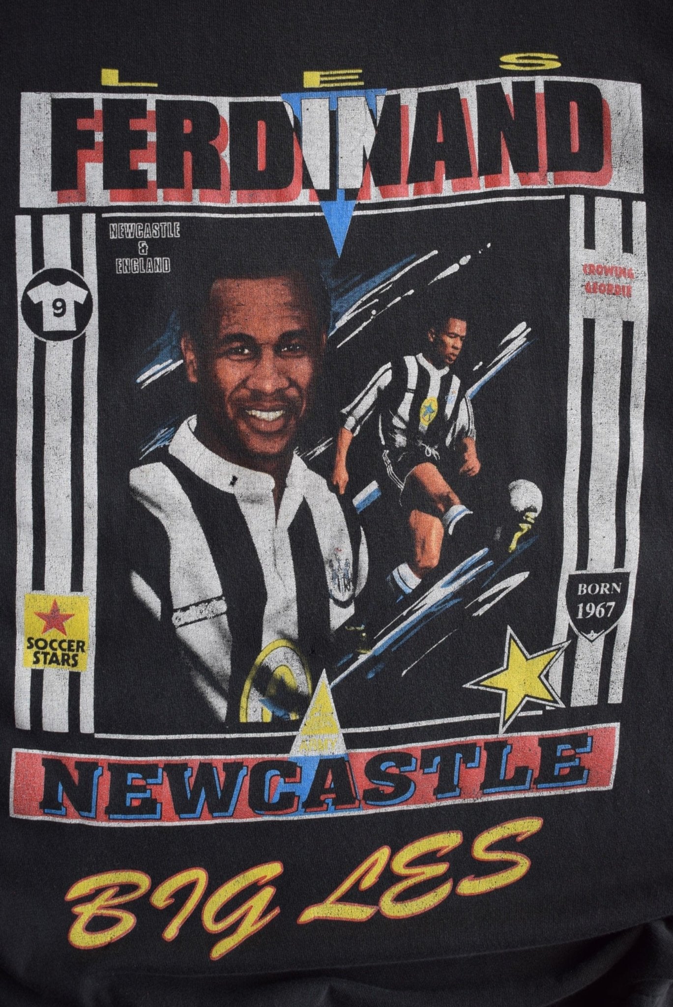 *Rare* Vintage 90s Newcastle United Les Ferdinand 'Big Bad Les' Tee (L) - Retrospective Store