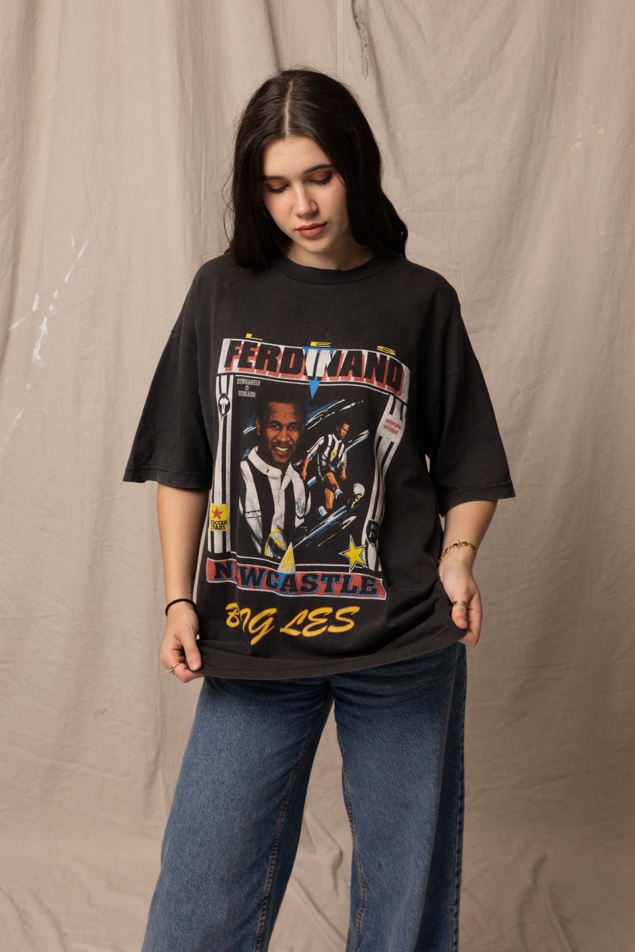 *Rare* Vintage 90s Newcastle United Les Ferdinand 'Big Bad Les' Tee (L) - Retrospective Store