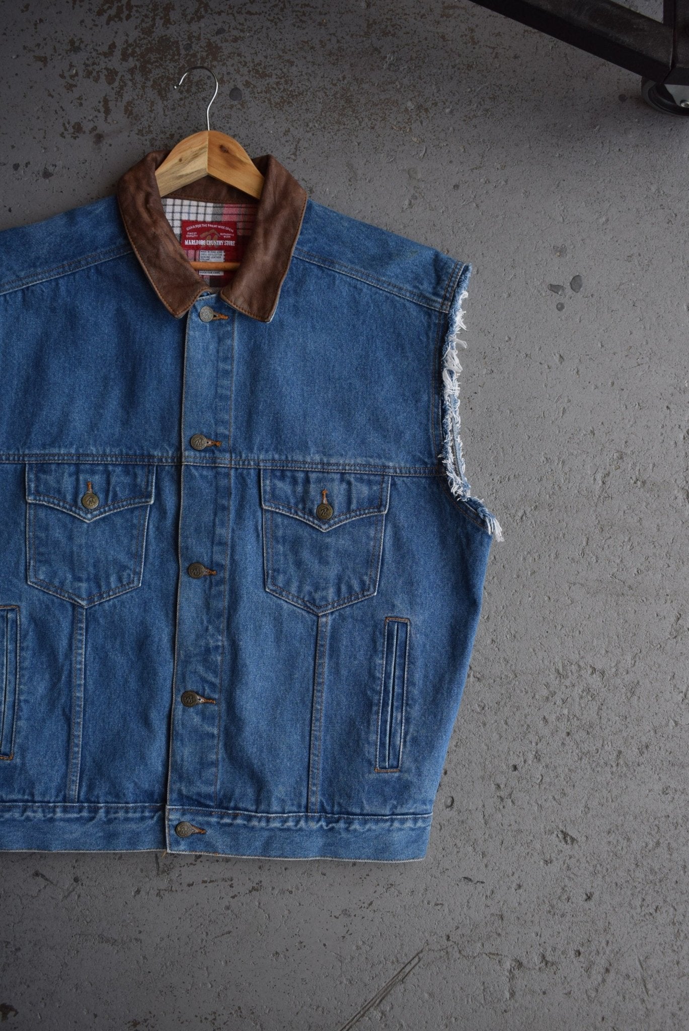 *Rare* Vintage Marlboro Denim Vest (L) - Retrospective Store