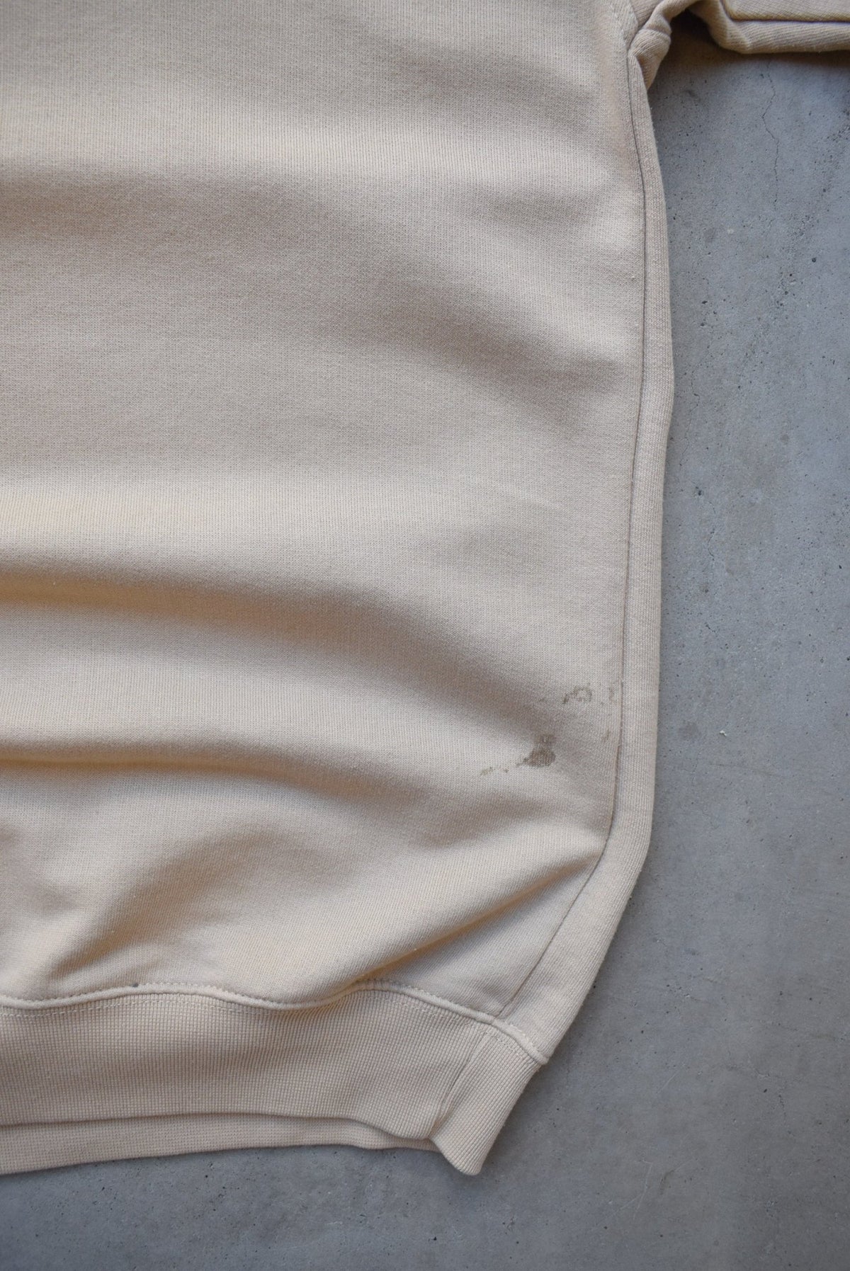 Reebok Athletic Dept. Tan Embroidered Spellout Crewneck — 1990s (L) - Retrospective Store