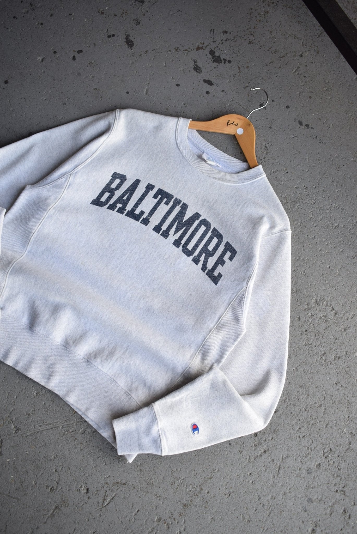 *Reverse - weave* Vintage 90s Baltimore Spellout Crewneck (S) - Retrospective Store