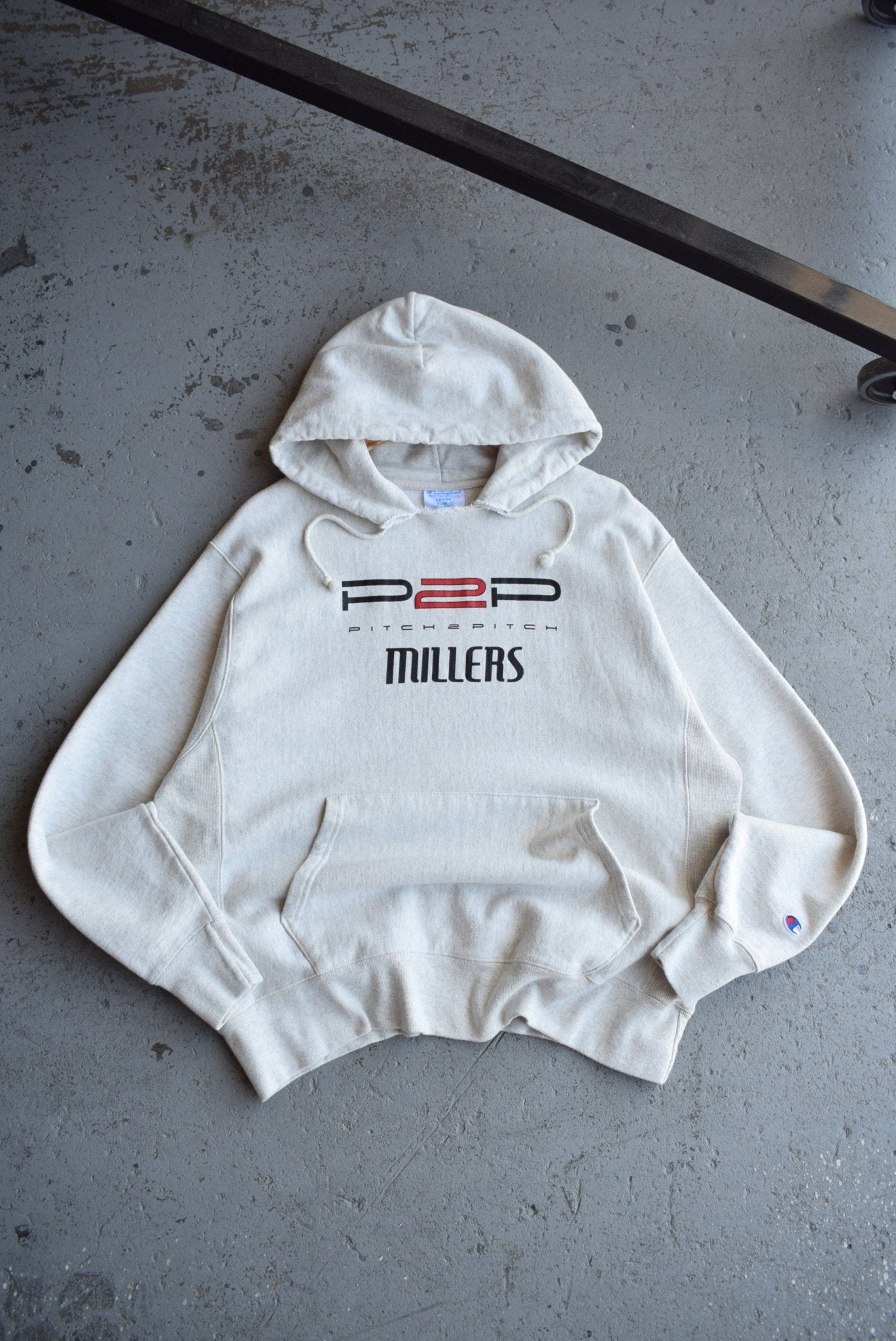 *Reverse - weave* Vintage 90s Champion x Pitch 2 Pitch Hoodie (L) - Retrospective Store