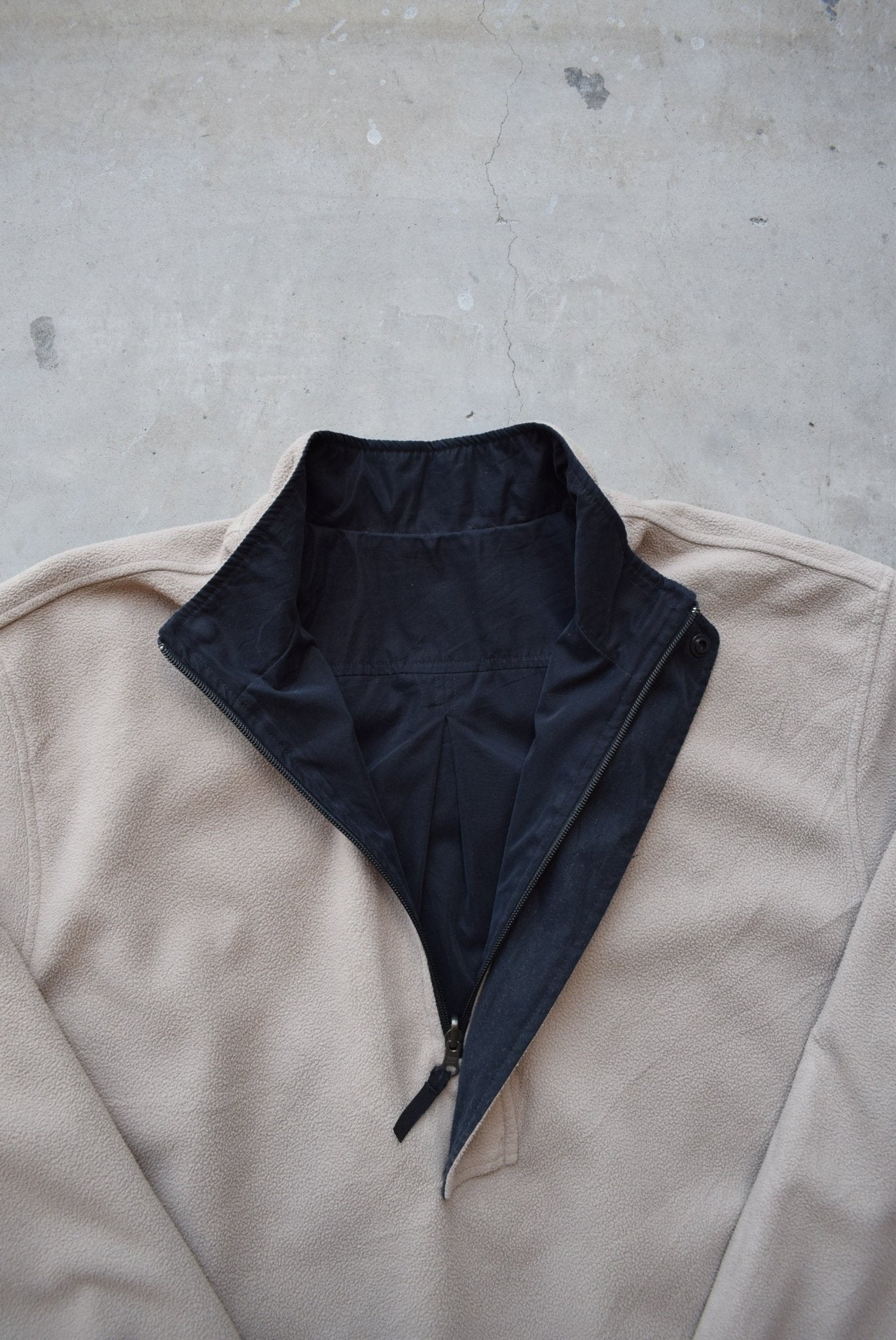 Reversible Nike Golf Black & Tan Embroidered Swoosh Half-Zip Jacket — 2000s (M/L) - Retrospective Store