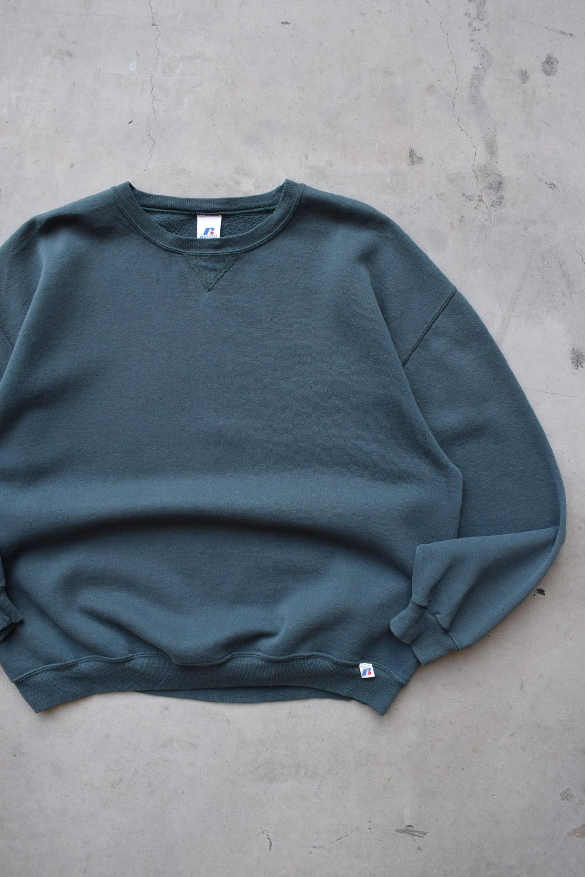 Russell Athletic Green Crewneck — 1990s (XL) - Retrospective Store