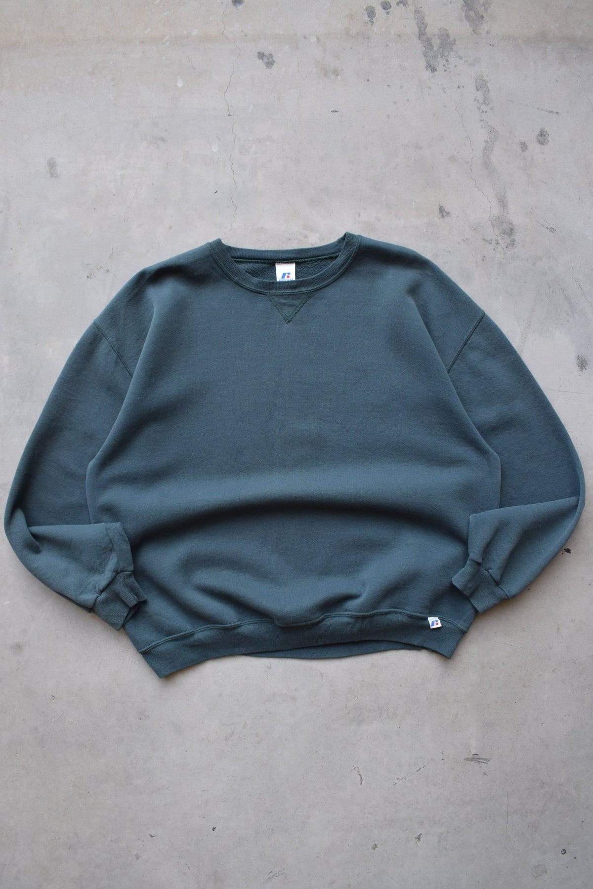 Russell Athletic Green Crewneck — 1990s (XL) - Retrospective Store