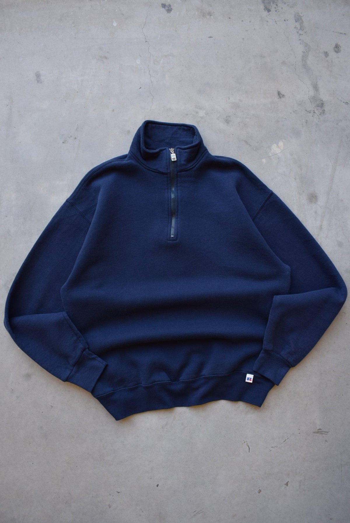 Russell Athletic Navy Quarter Zip — 1990s (L) - Retrospective Store