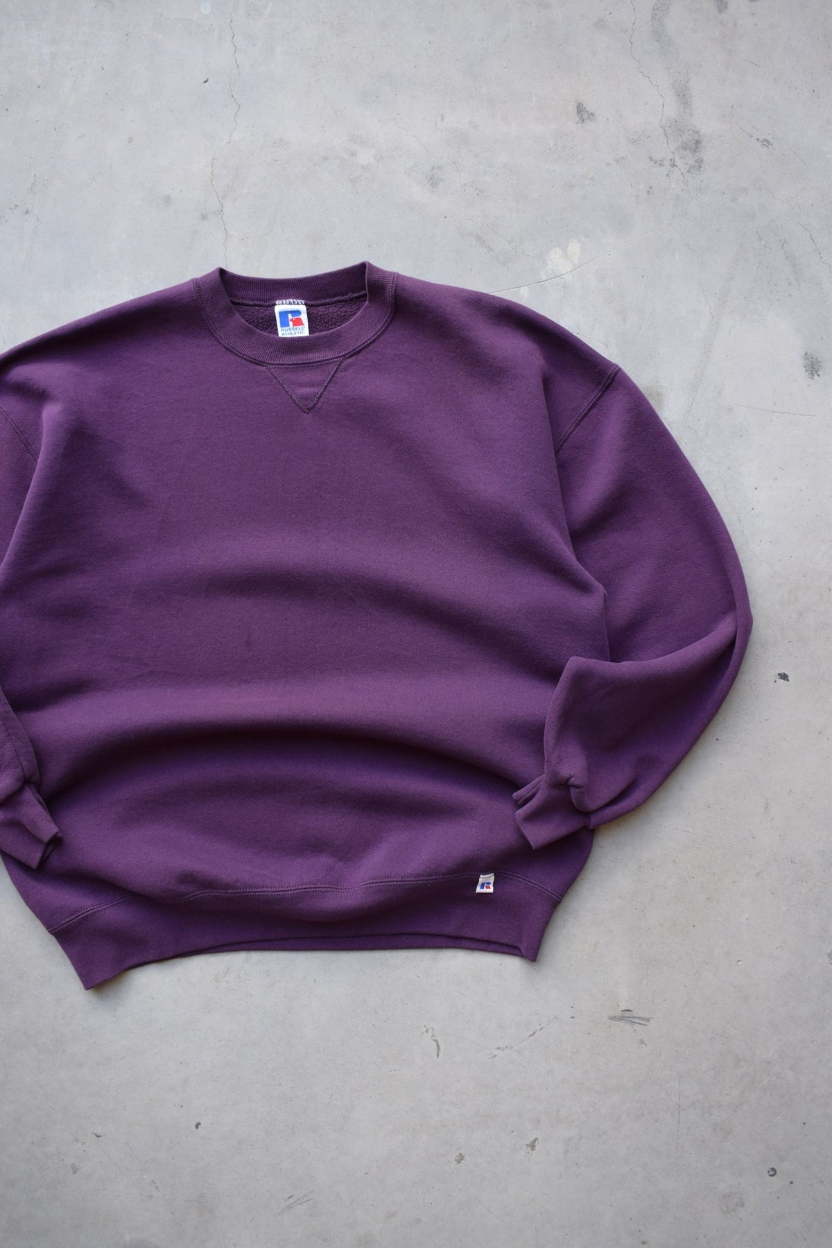 Russell Athletic Purple Crewneck — 1990s (XL) - Retrospective Store