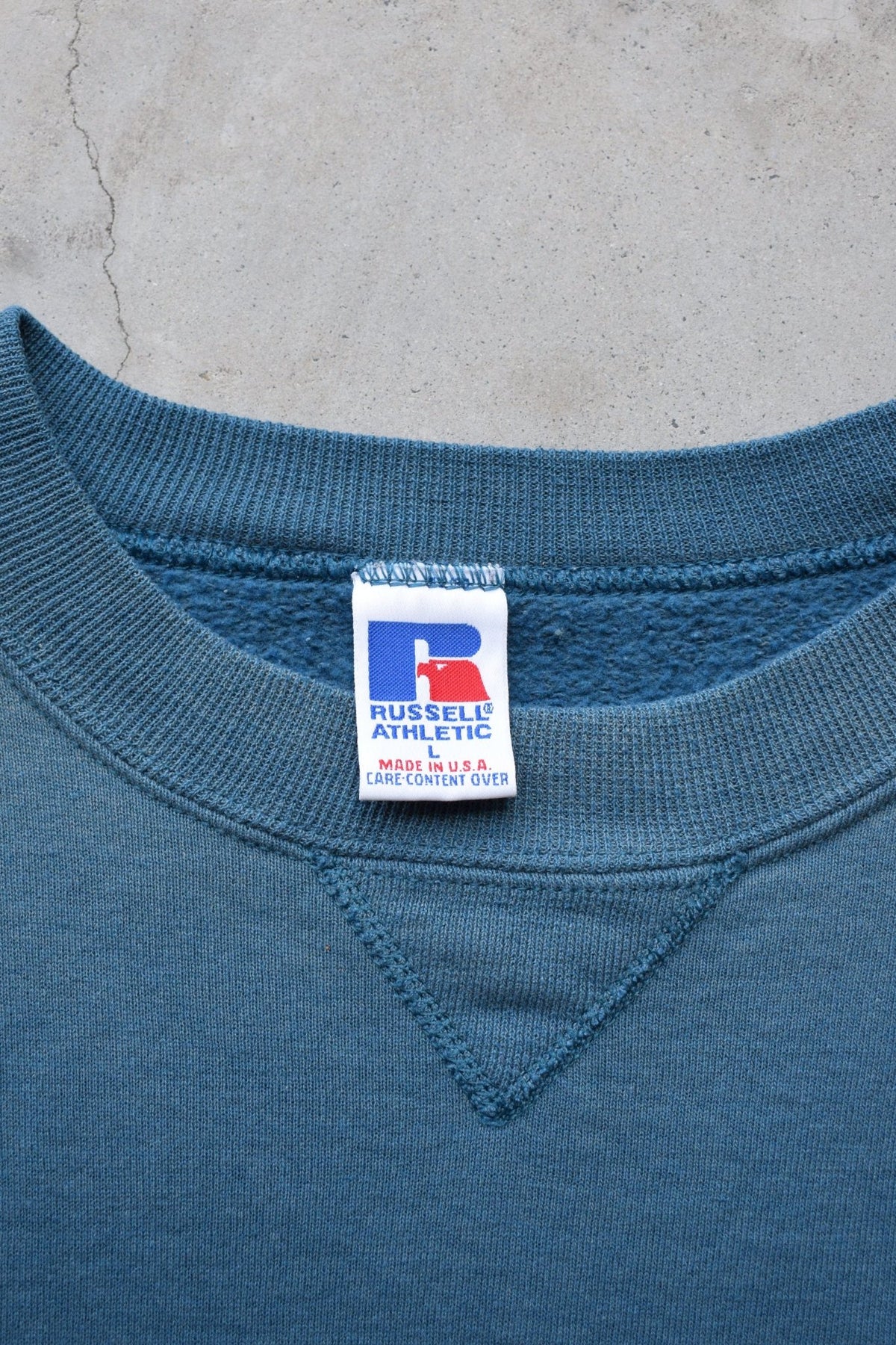 Russell Athletic Teal Crewneck — 1990s (L) - Retrospective Store