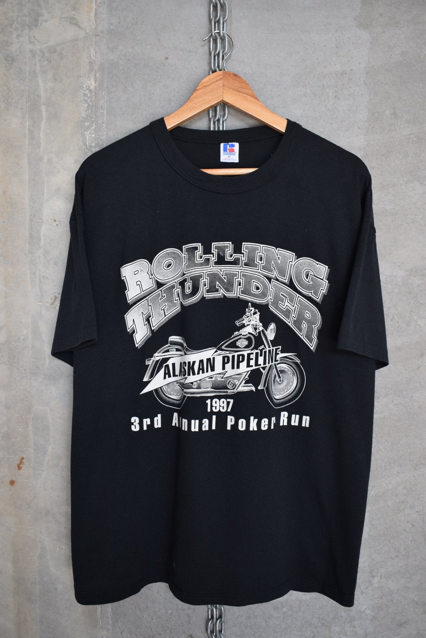 Russell Athletic x Rolling Thunder Motorcycles Tee — 1997 (L) - Retrospective Store