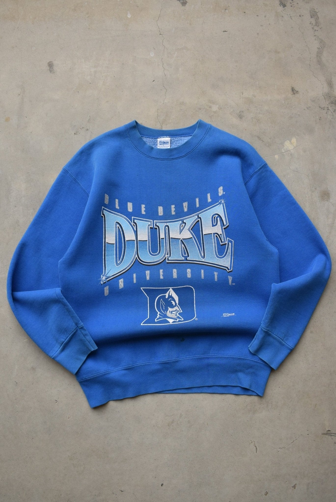 Salem x Duke University Blue Graphic Crewneck — 1990s (M) - Retrospective Store