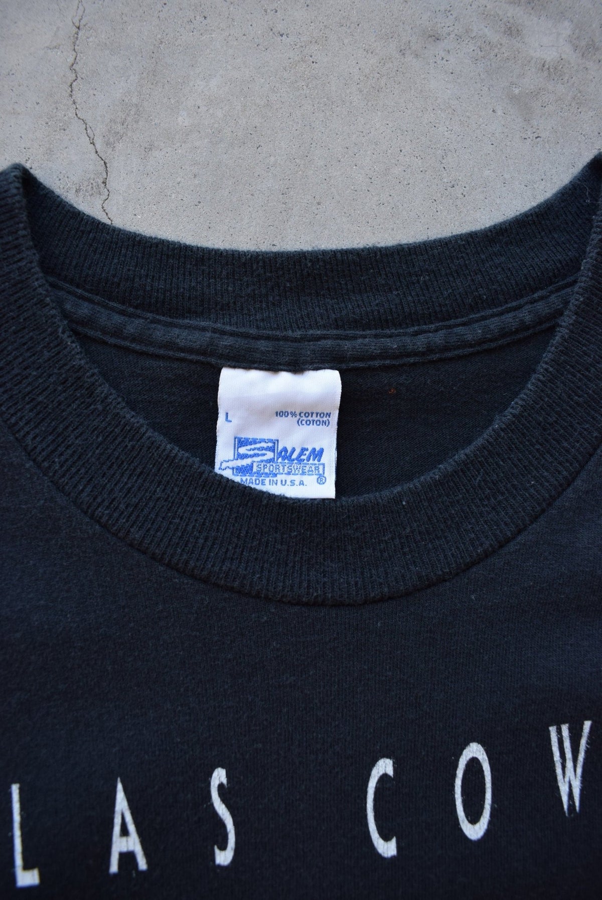 Salem x NFL Dallas Cowboys Champions Black Graphic Tee — 1995 (L) - Retrospective Store