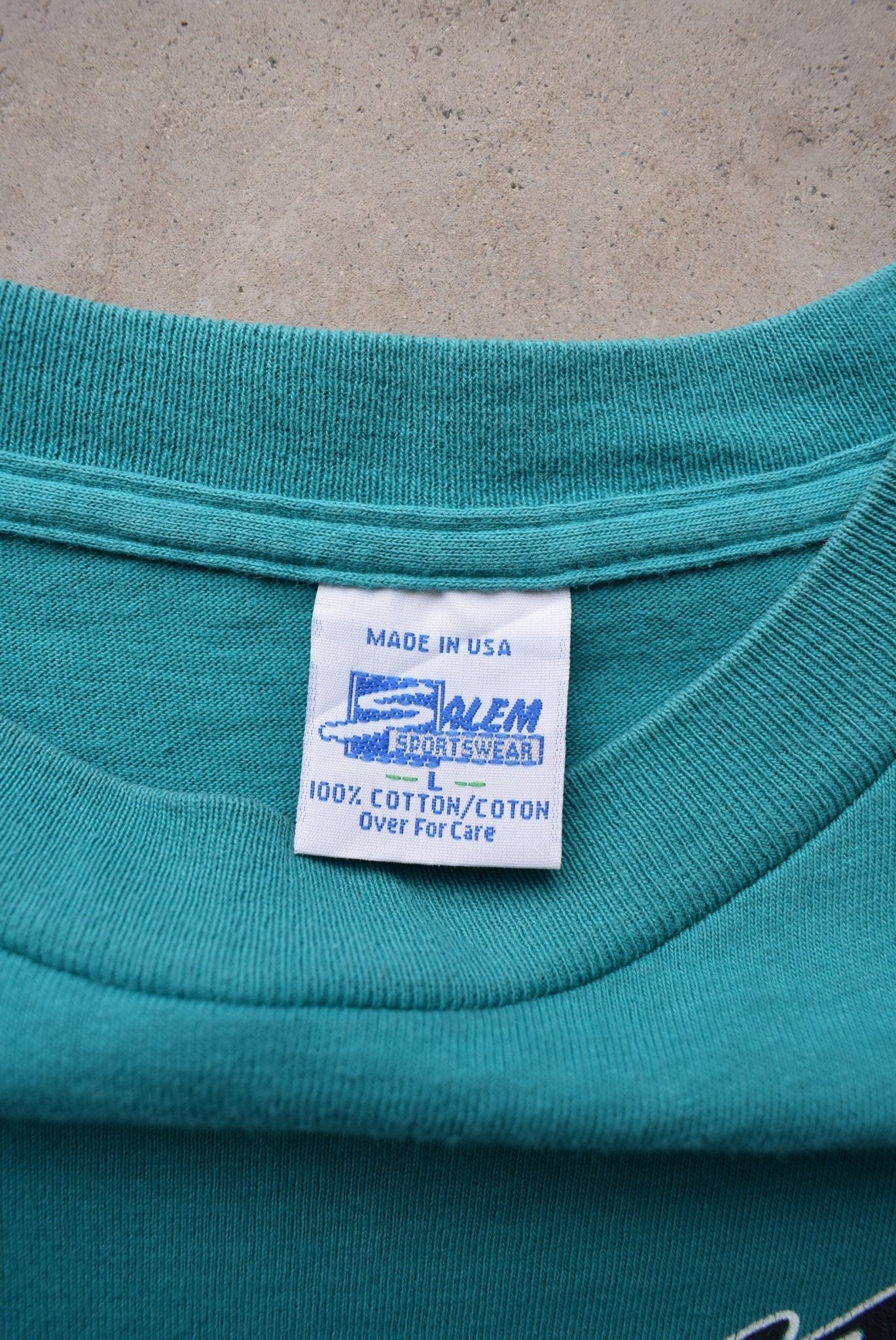 Salem x NFL Miami Dolphins Blue Graphic Tee — 1993 (L) - Retrospective Store
