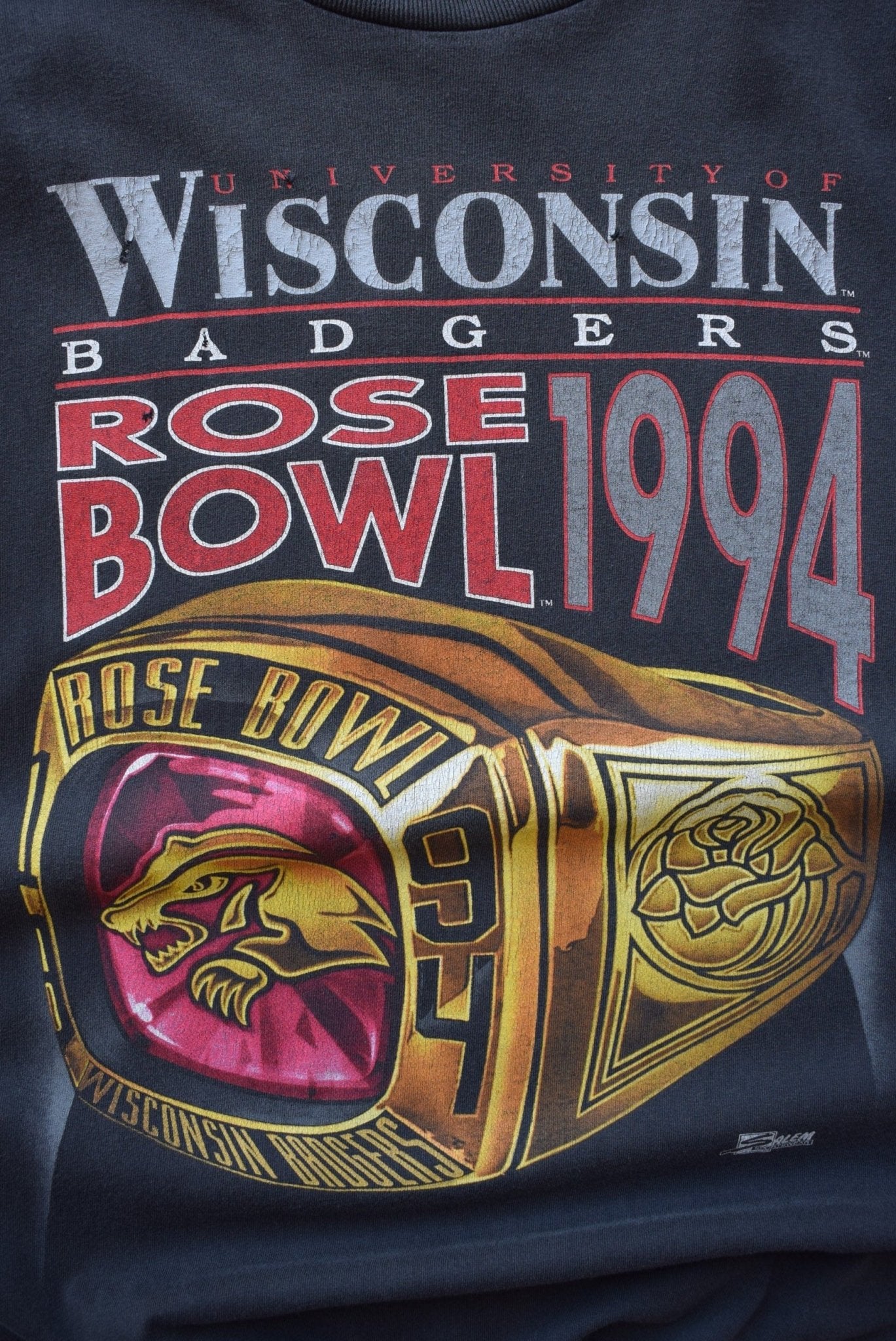 Salem x University of Wisconsin Champions Black Graphic Tee — 1994 (XL) - Retrospective Store
