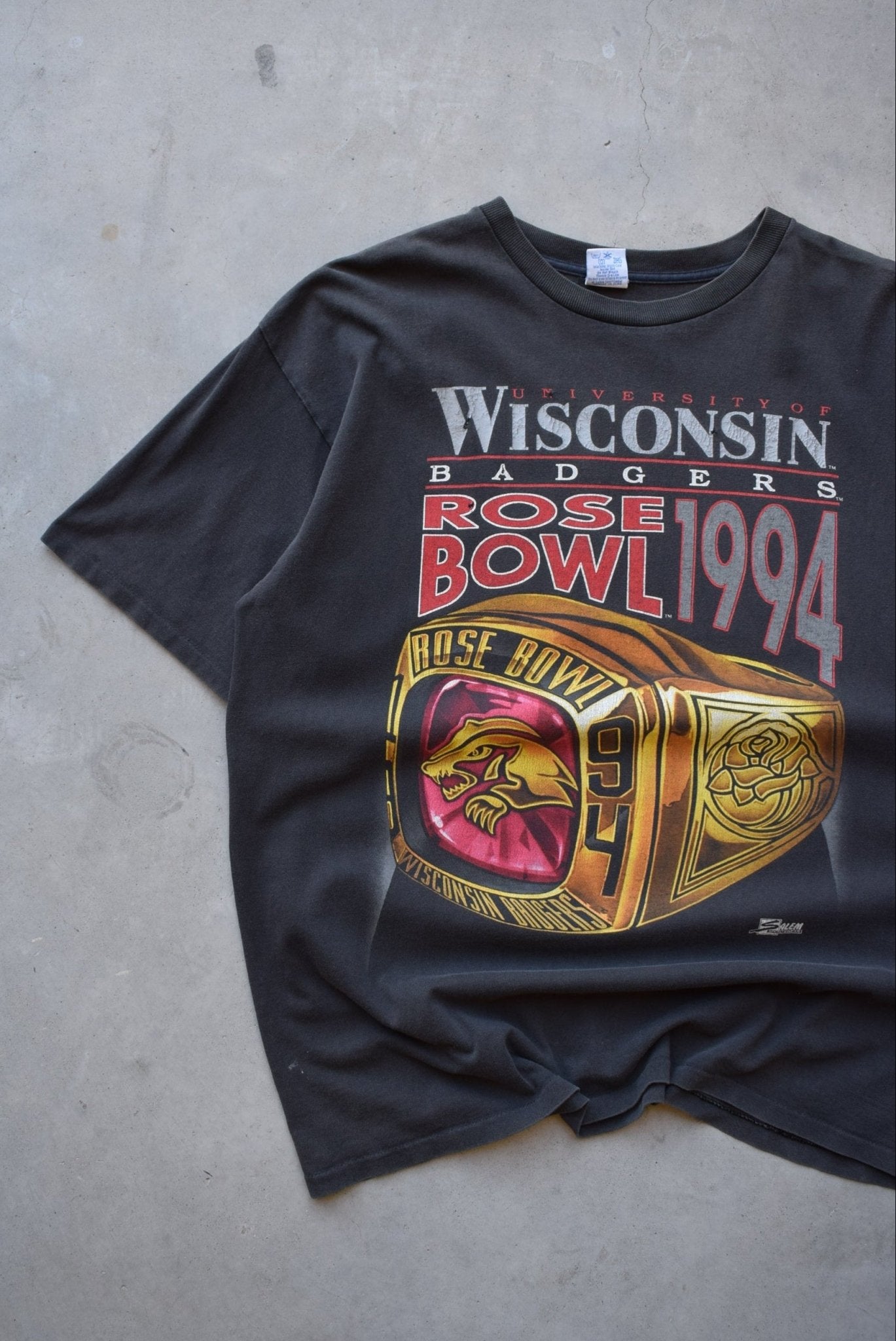 Salem x University of Wisconsin Champions Black Graphic Tee — 1994 (XL) - Retrospective Store