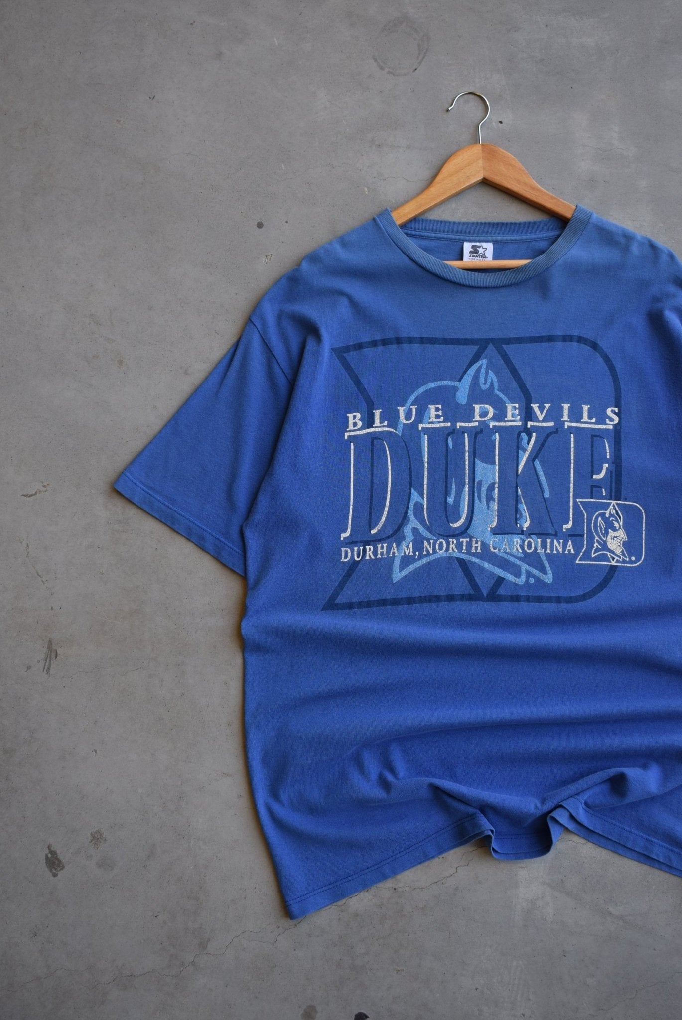 Starter x Duke University Blue Graphic Tee — 1990s (XL) - Retrospective Store