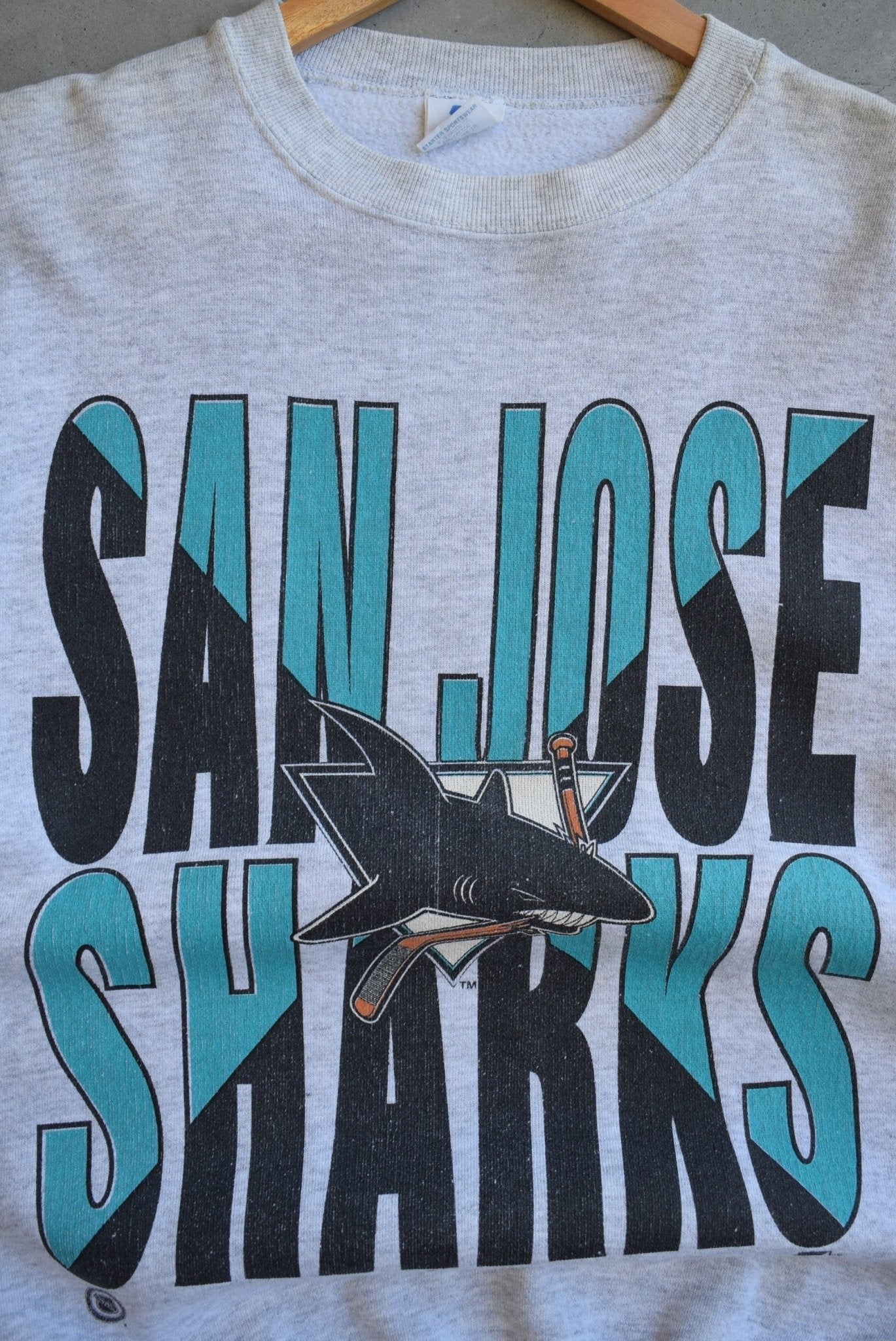 Starter x NHL San Jose Sharks Crewneck — 1990s (S/M) - Retrospective Store