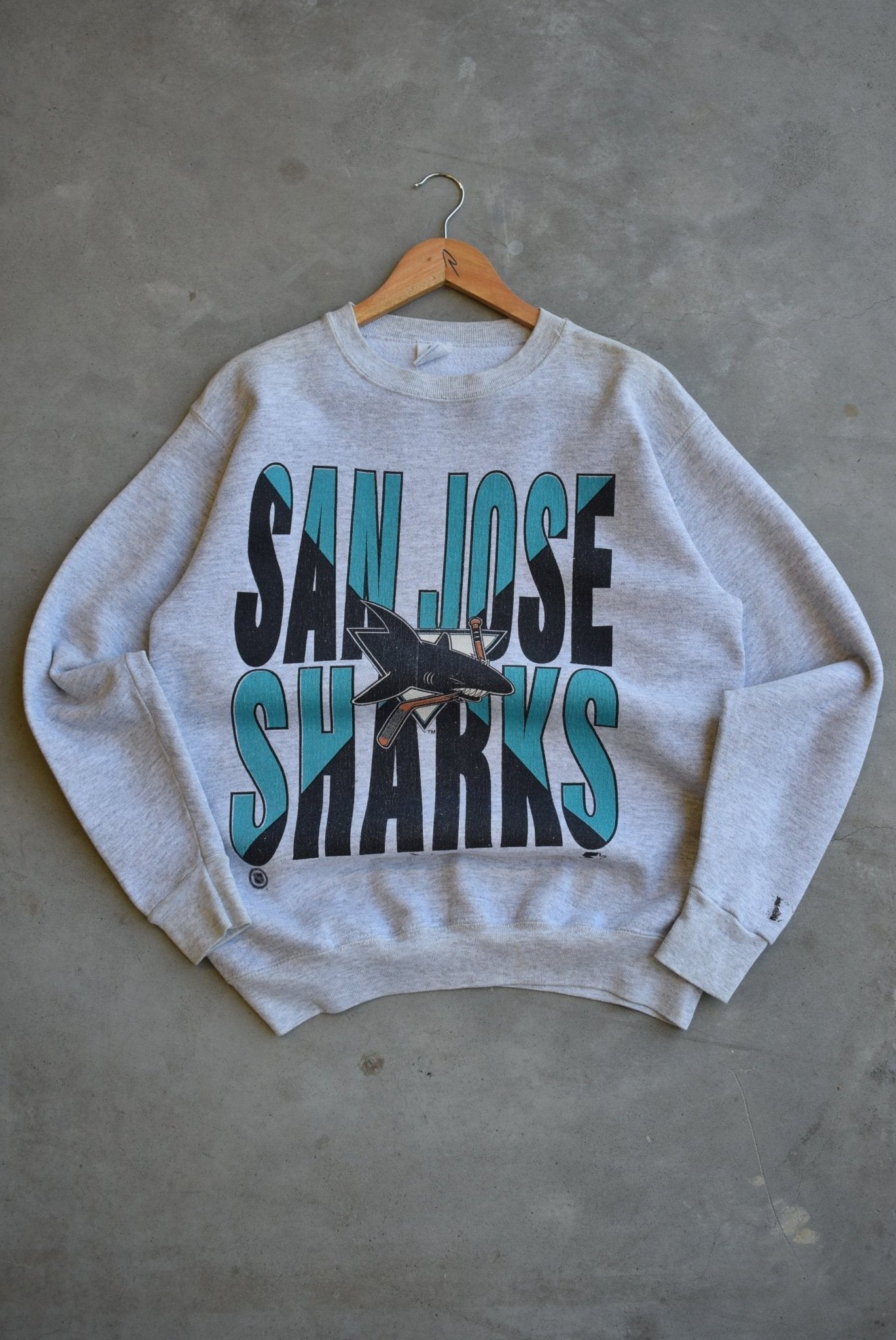Starter x NHL San Jose Sharks Crewneck — 1990s (S/M) - Retrospective Store