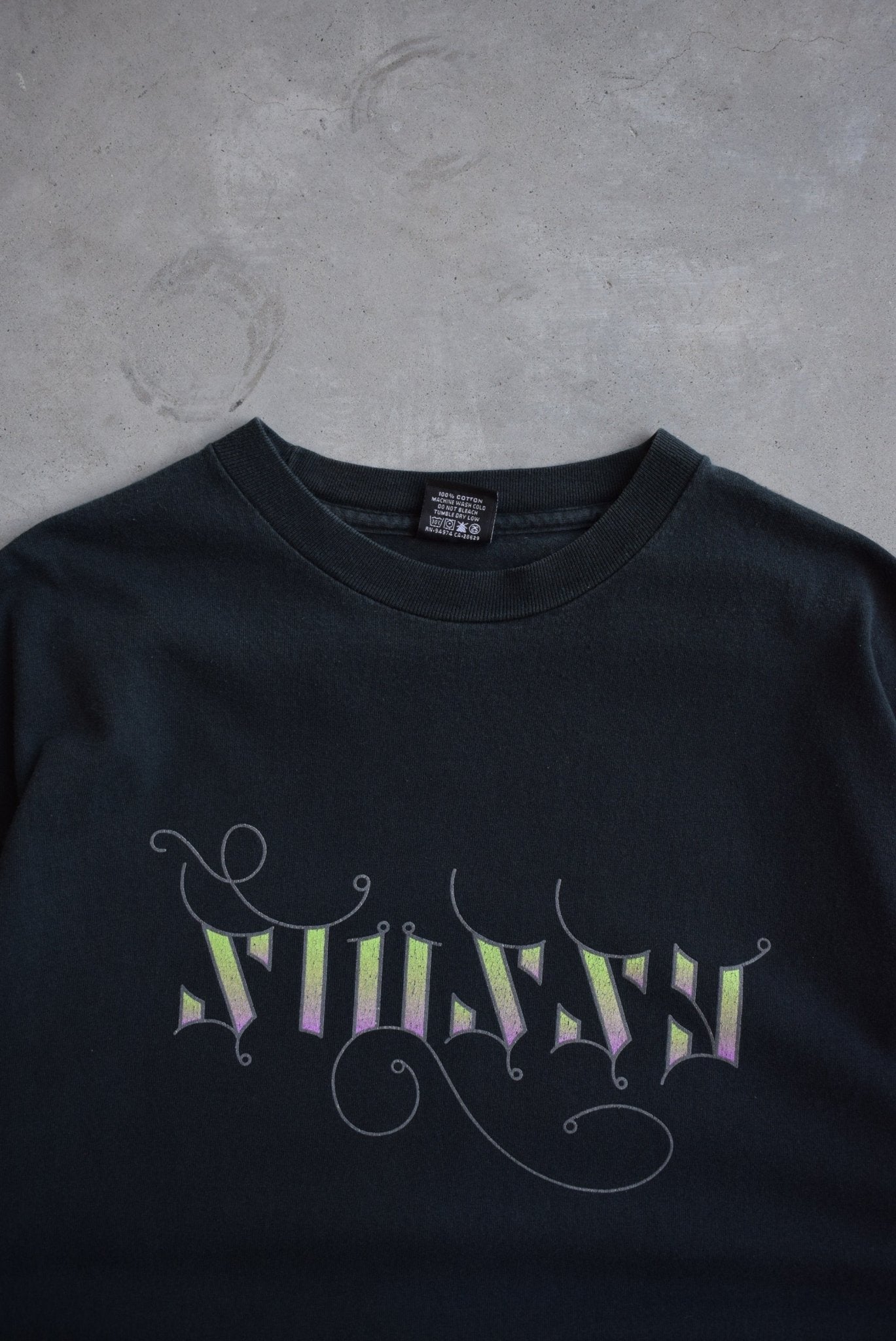 Stussy Black Spellout Tee — 2000s (L) - Retrospective Store
