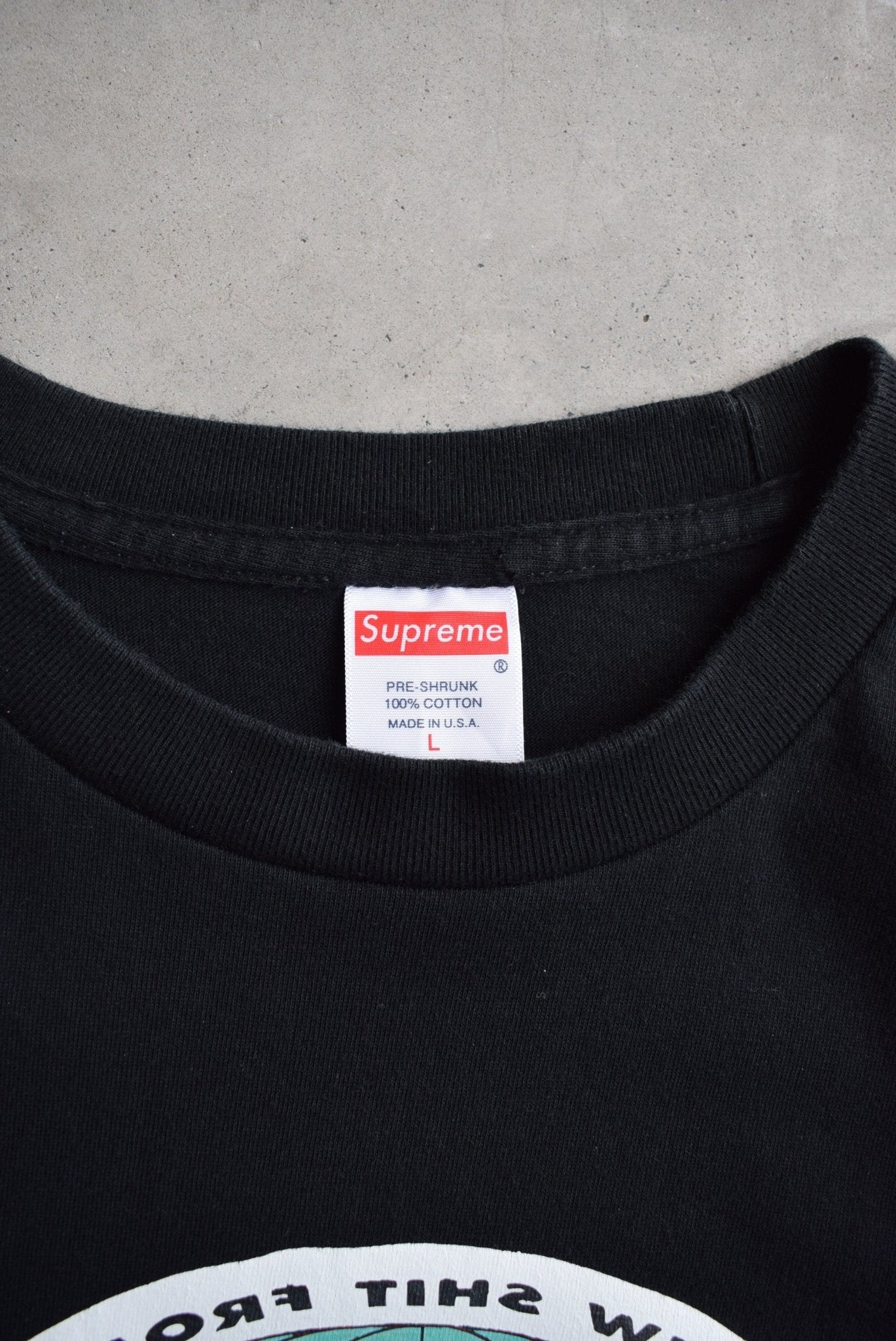 Supreme Black Graphic Tee — 2000s (L) - Retrospective Store