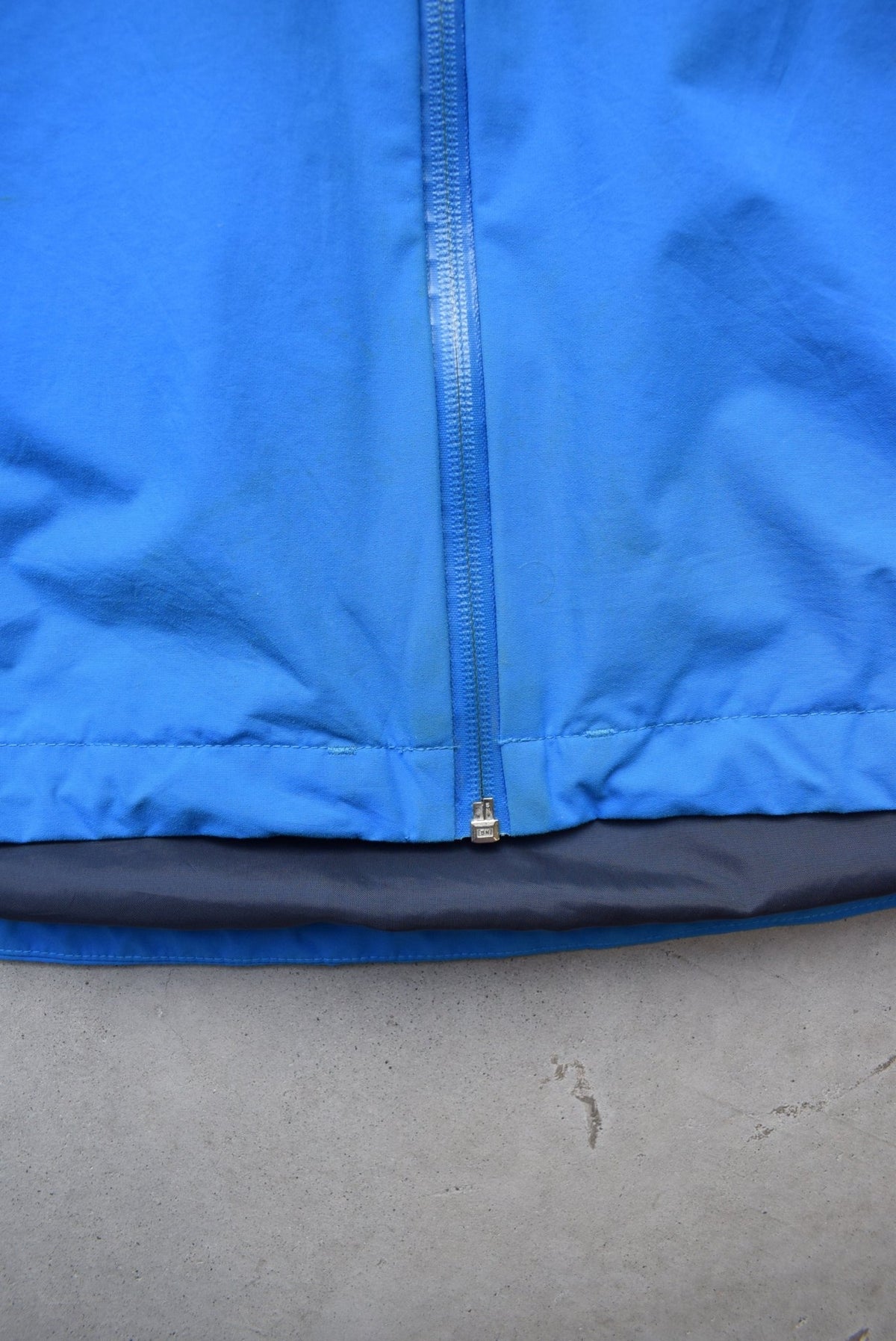 The North Face Blue & Grey Embroidered Spellout Jacket — 2000s (L) - Retrospective Store