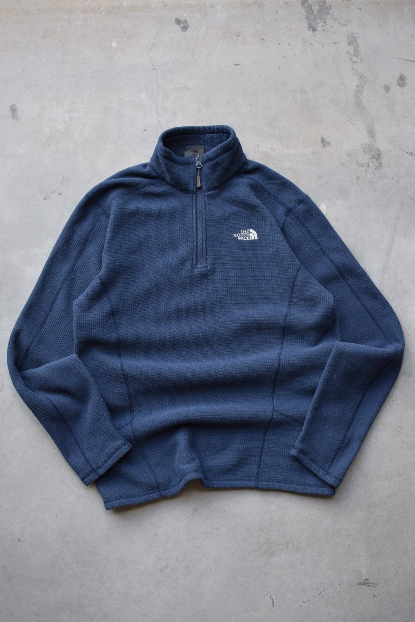The North Face Navy Embroidered Logo Quarter Zip — 2000s (M) - Retrospective Store