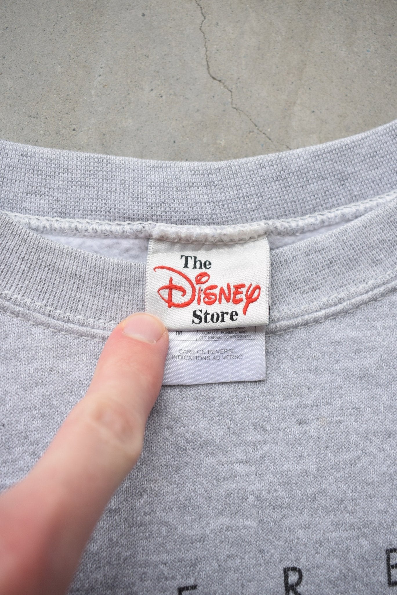Tinkerbell Grey Graphic Crewneck — 2000s (M) - Retrospective Store