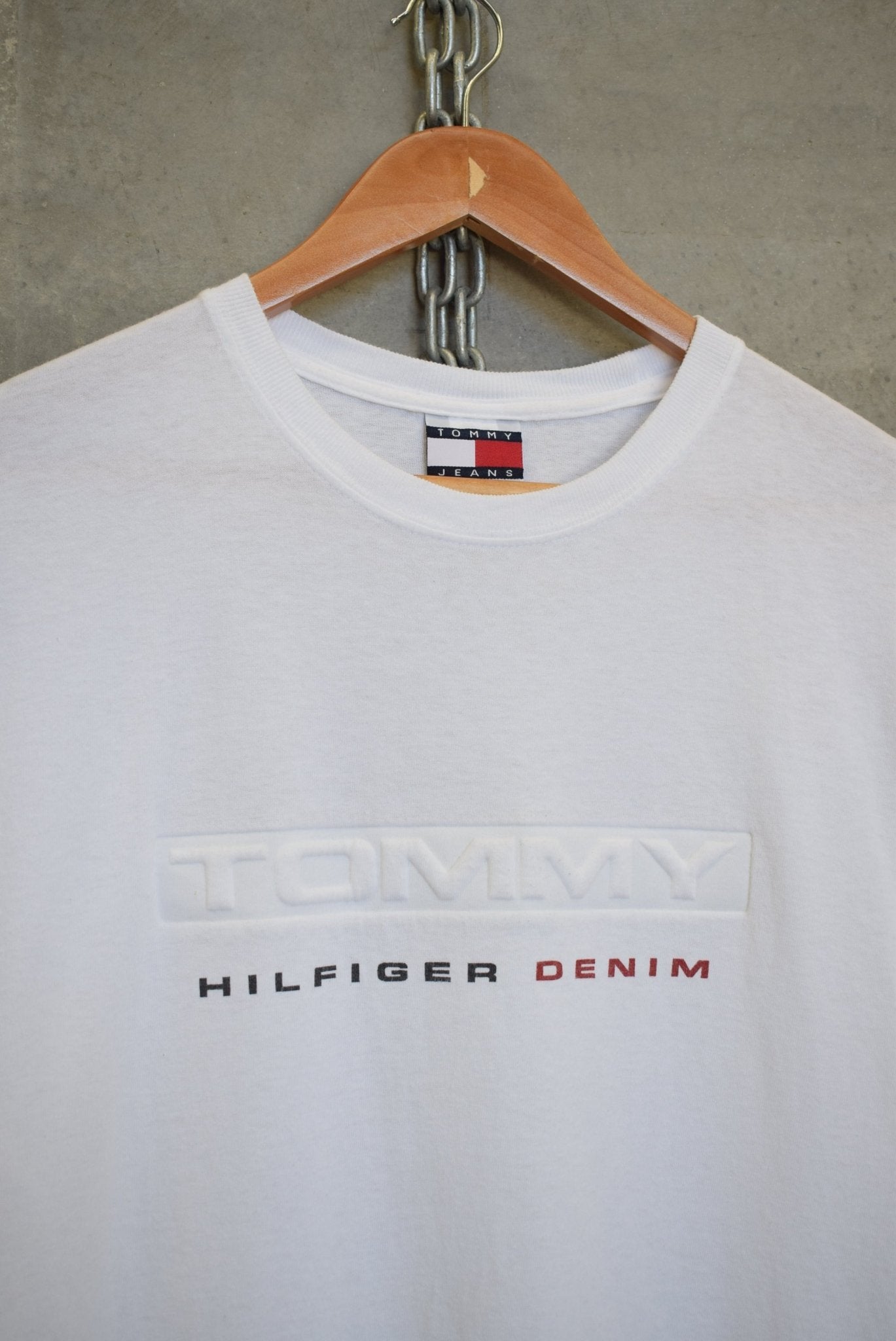 Tommy Hilfiger Denim Spellout Tee — 2000s (M) - Retrospective Store